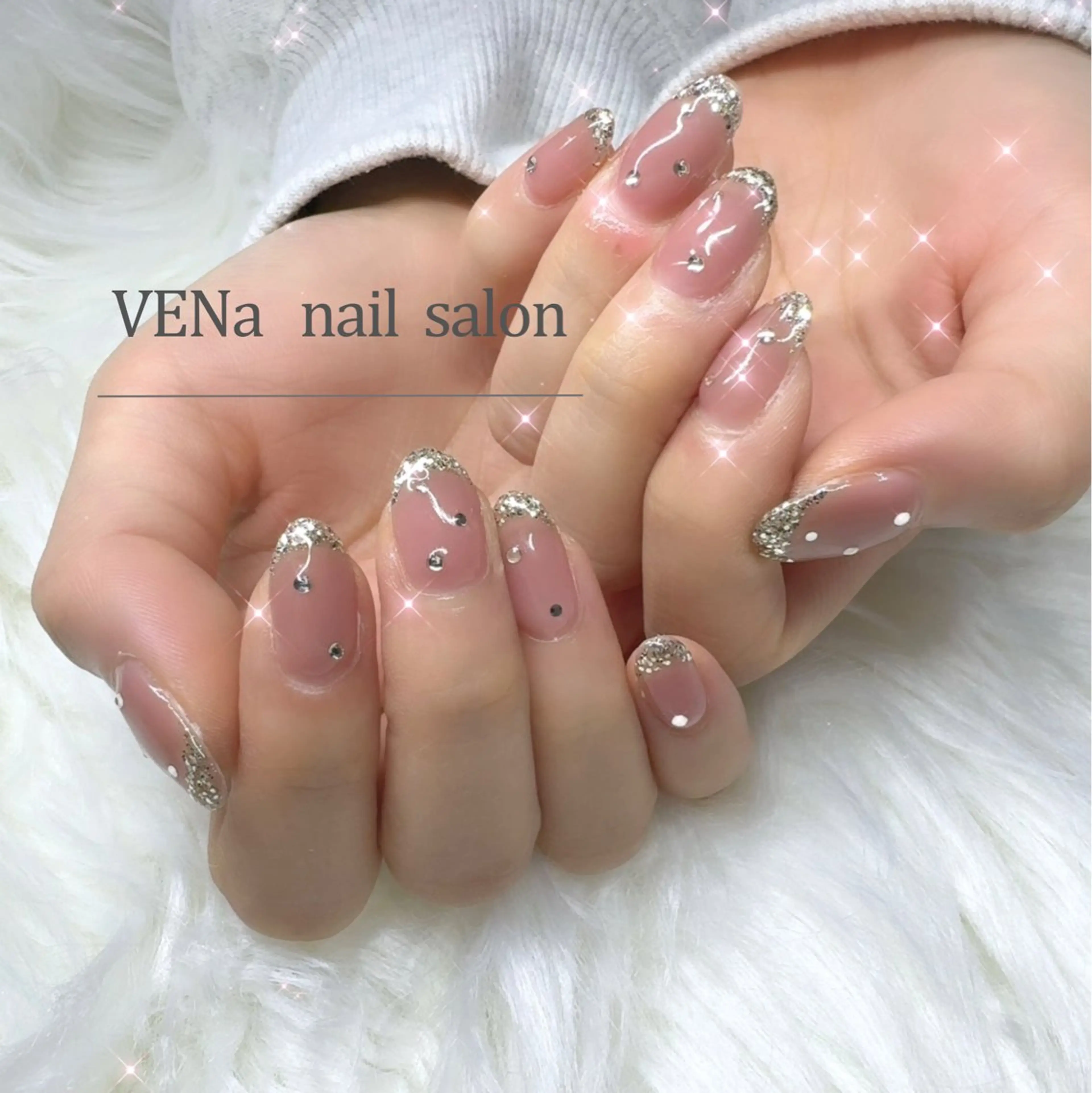 ネイル グラデーション ラメ(グリッター) ラメグラデーション 持ち込み VENa eye＆ nail salonのマツエク・マツパデザイン