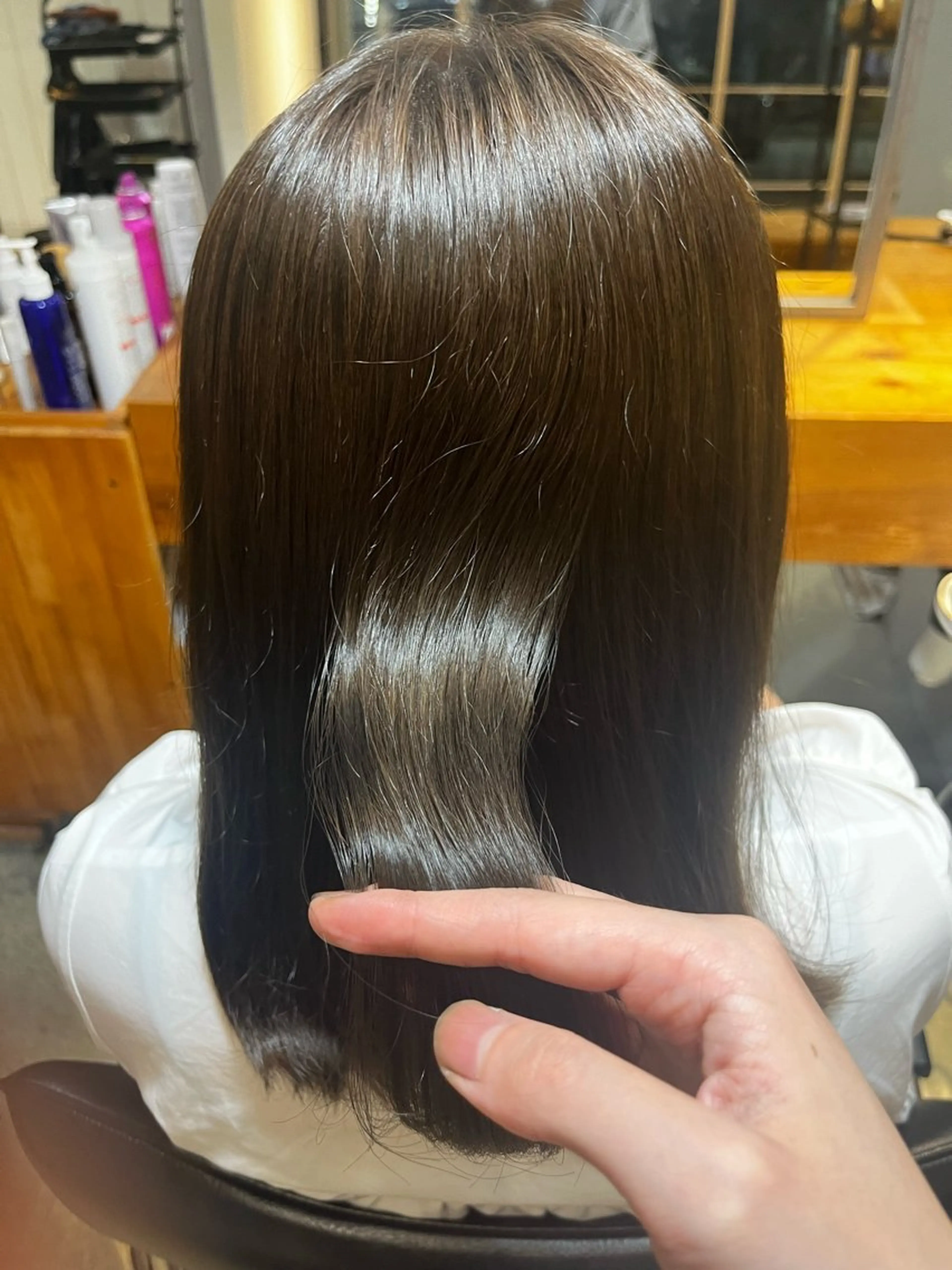 ミディアム カラー ヘアアレンジ グレージュ オリーブグレージュ オリーブグレー 🫧縮毛矯正🫧 koharuのヘアスタイル