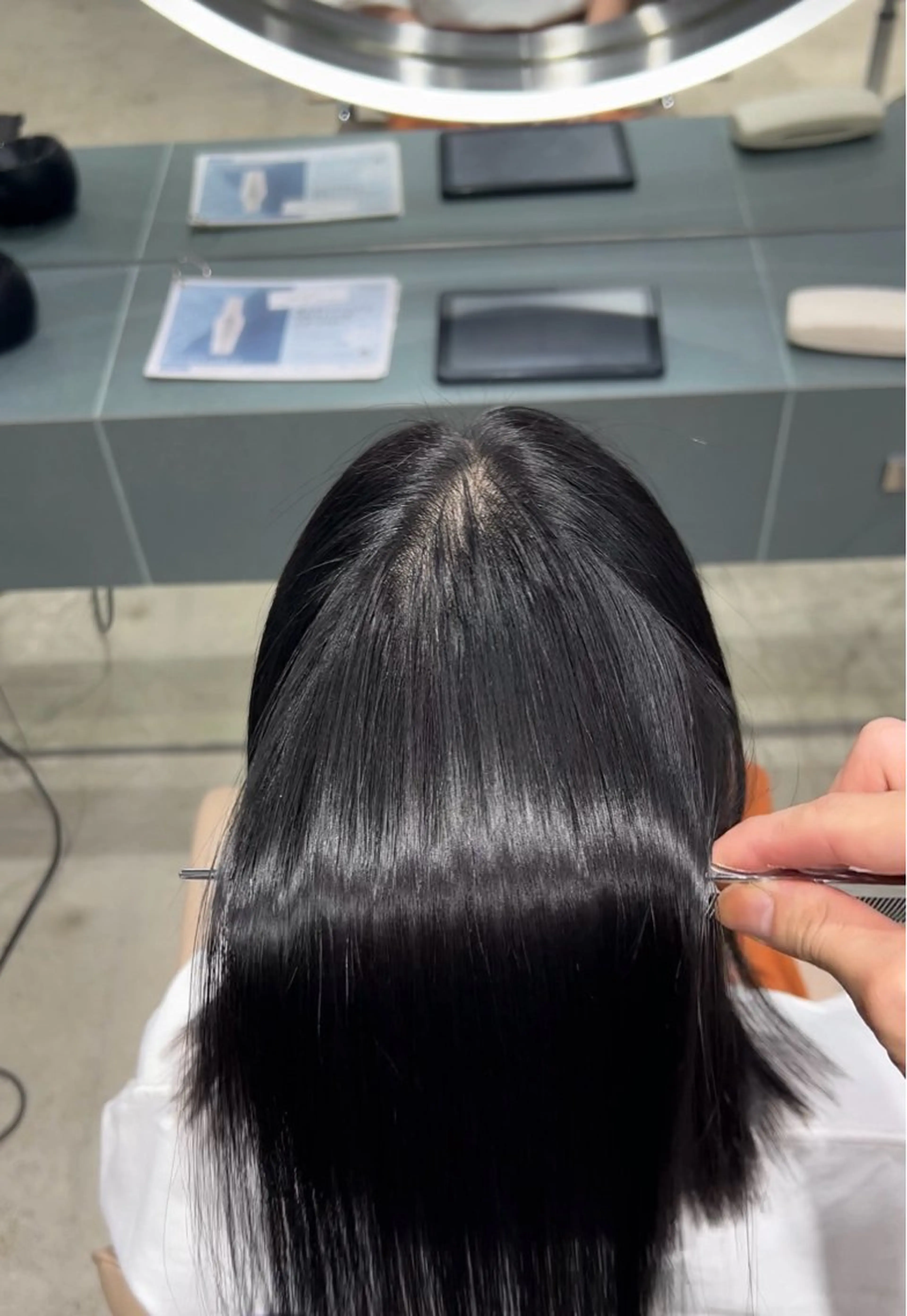 ミディアム カラー カット ヘアカラー トリートメント ✨髪質改善 縮毛矯正 艶髪 立川美容室✨のヘアスタイル