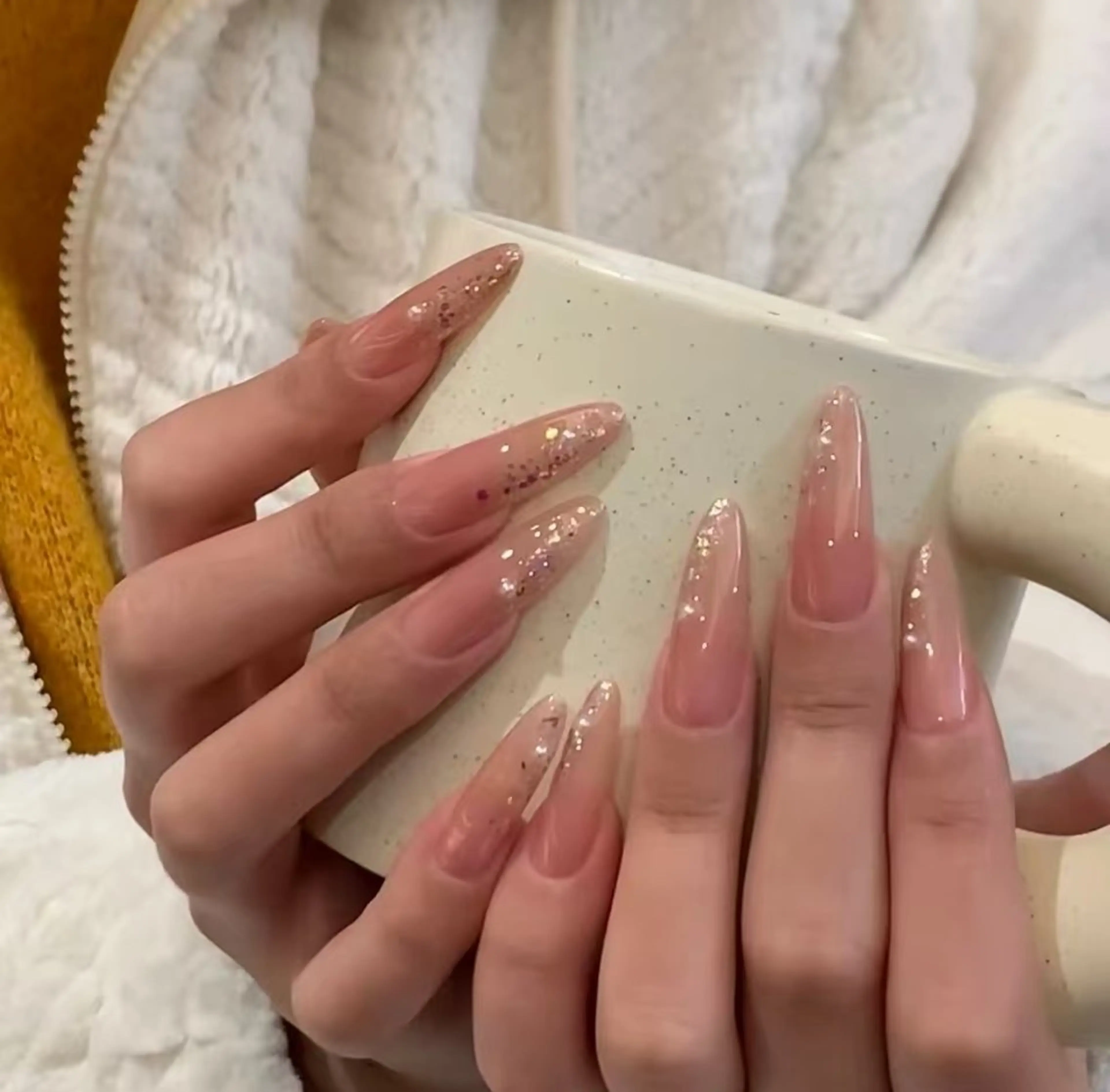 ネイル フラワーネイル フレンチネイル ジェルネイル ガラスフレンチ ハート ハンドネイル Oomiya 服部のネイルデザイン