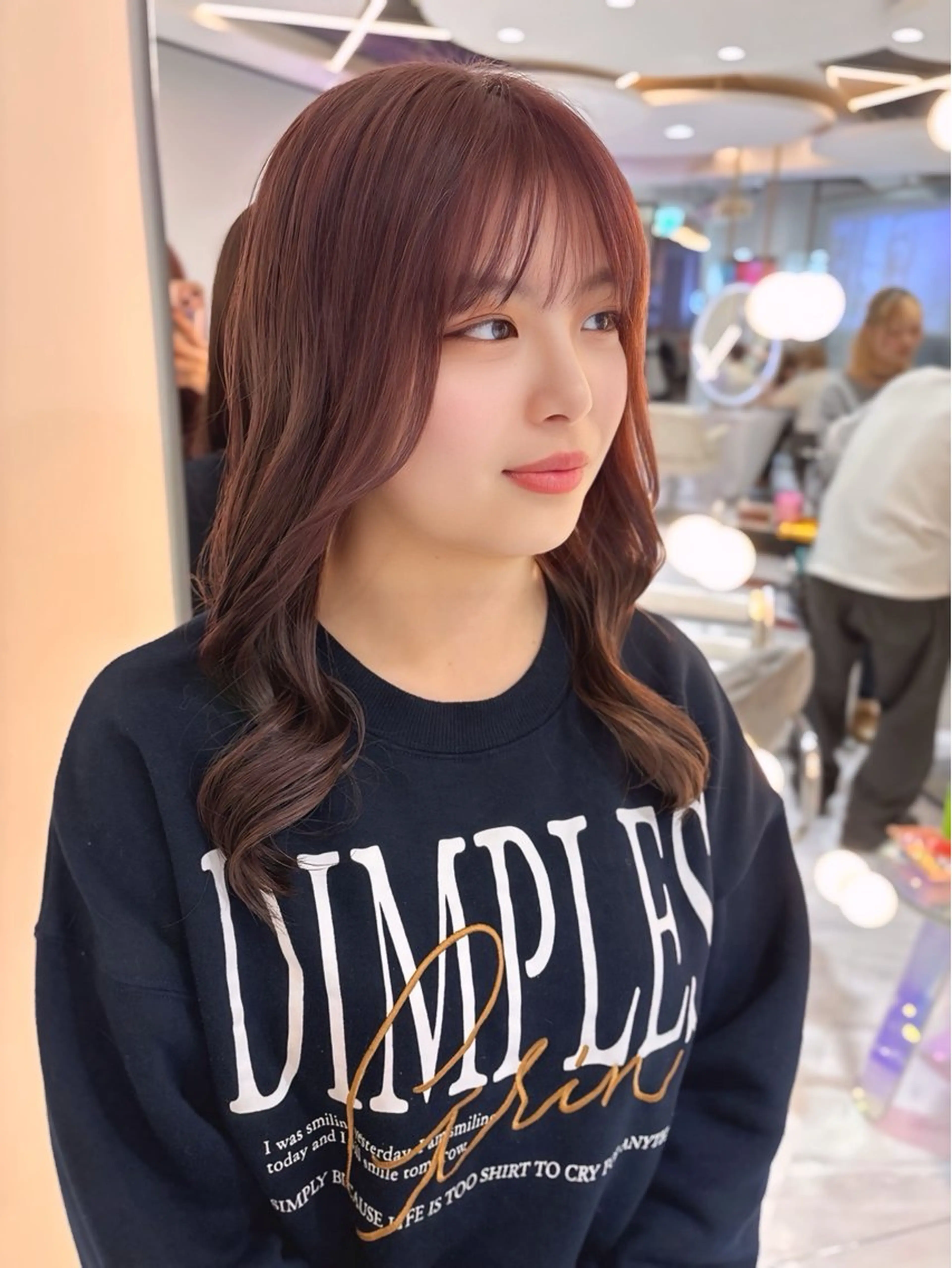 ミディアム カラー ブラウンカラー ピンクカラー ピンクブラウン カット ヘアカラー トリートメント 🍒 MONA SAYAKA 🍒のヘアスタイル