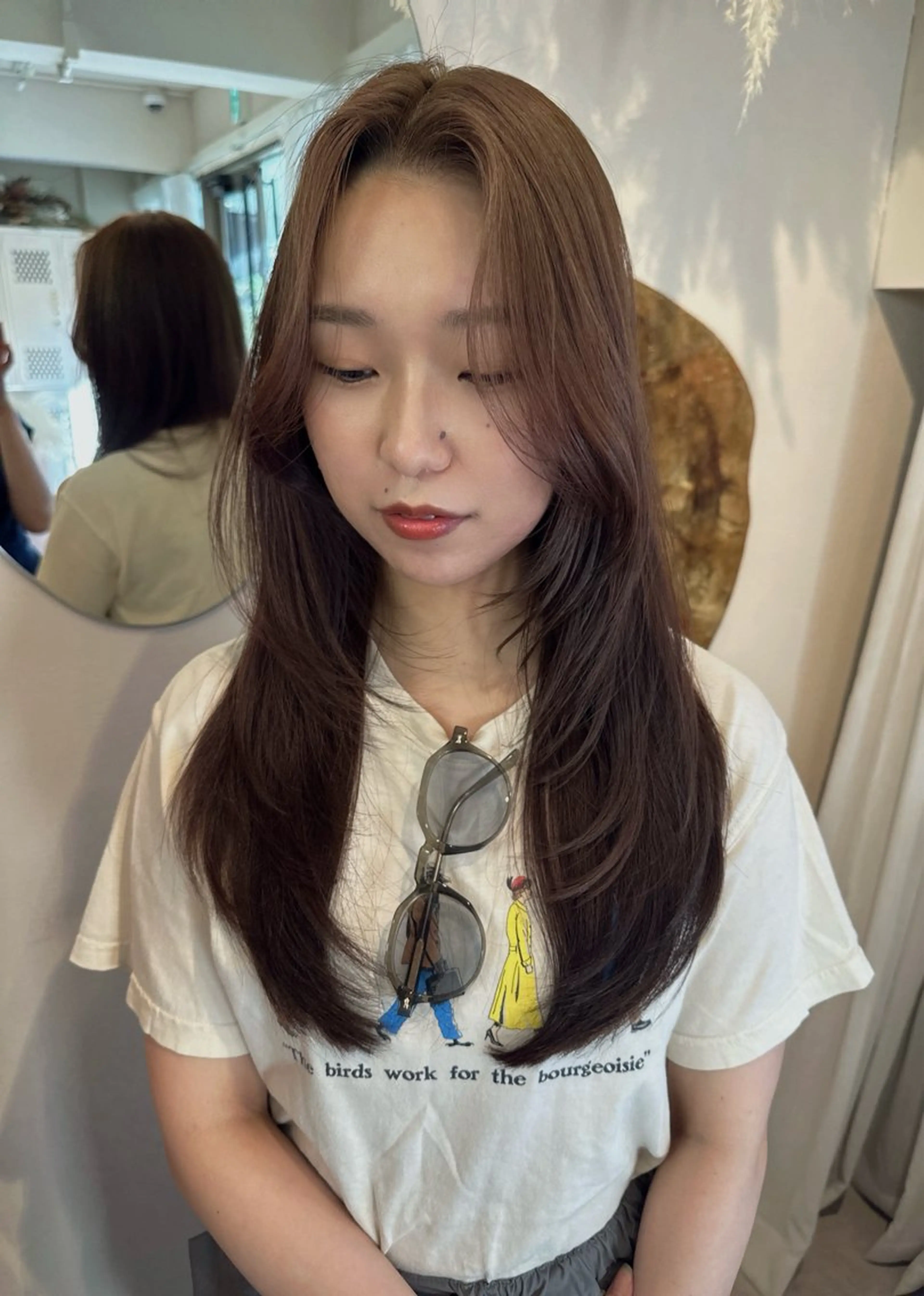 ロング ハイレイヤー レイヤーカット 韓国ヘア🦢🖤 Sayumiのヘアスタイル