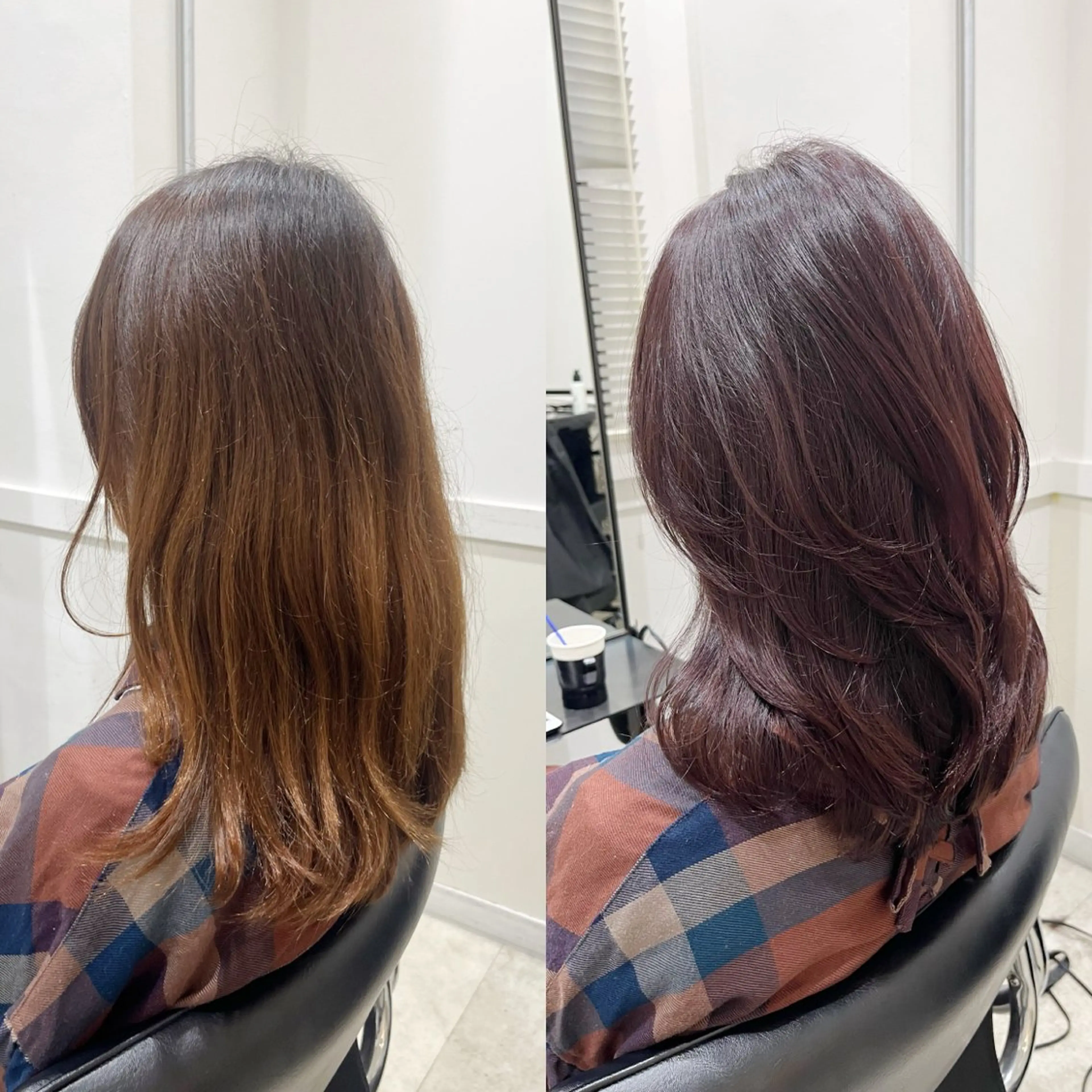 セミロング カット ヘアカラー トリートメント ブリーチ縮毛矯正/ 髪質改善/韓国のヘアスタイル