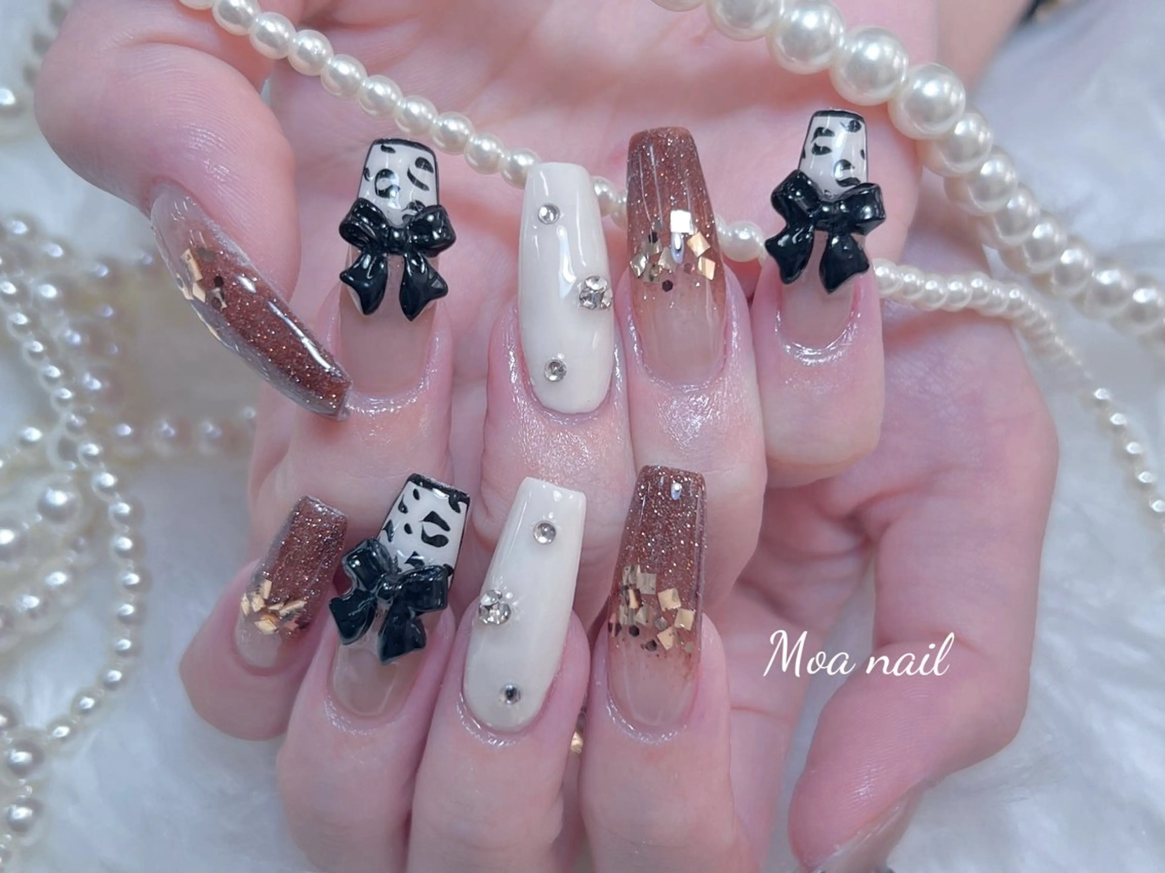 ネイル 長さ出し スカルプネイル ワンホンネイル Moa nailのネイルデザイン