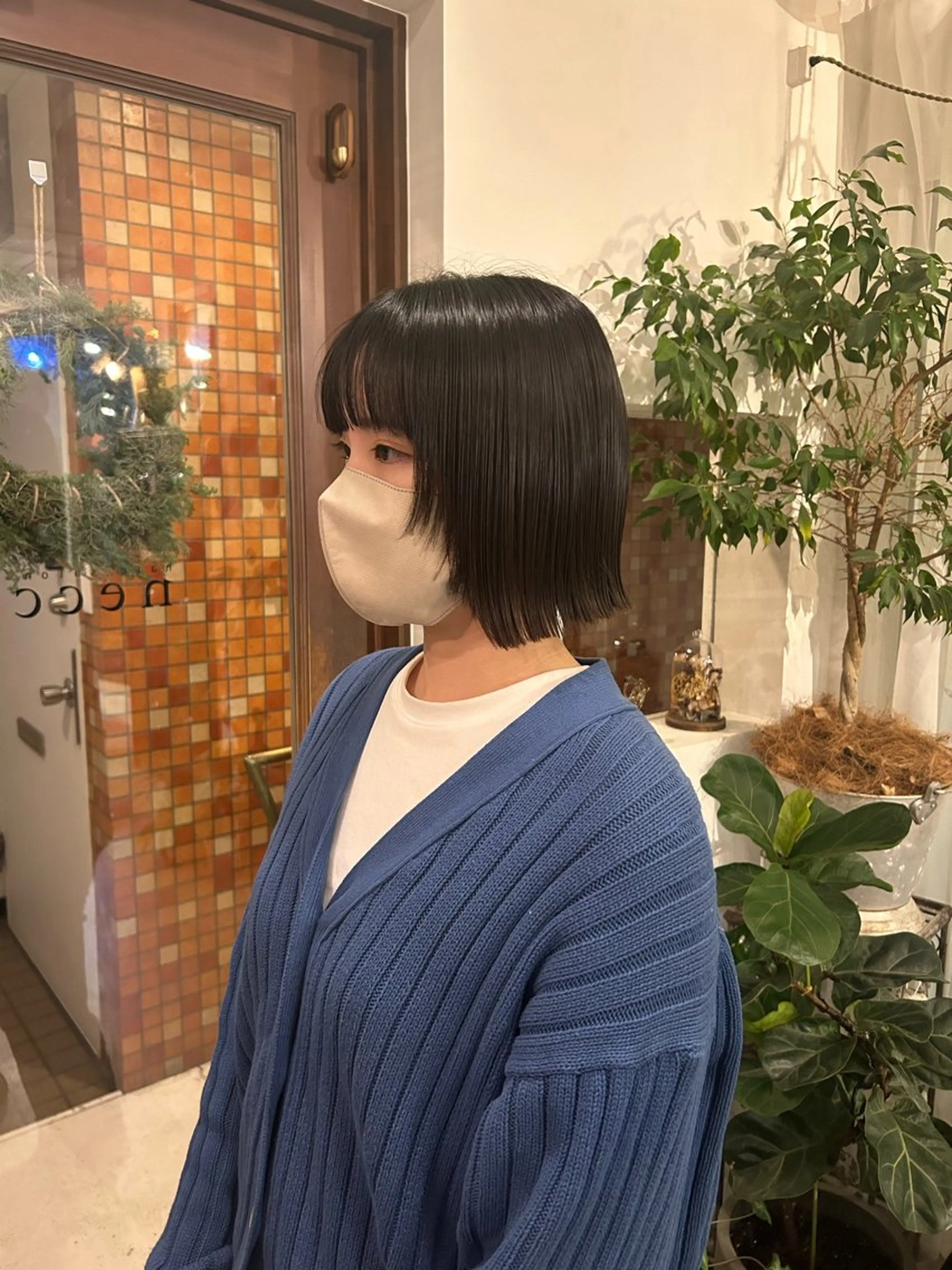 ショート 切りっぱなしボブ ボブレイヤー ボブ 顔まわりレイヤー レイヤーカット hairsalon necco所属・谷澤 朋佳のヘアスタイル