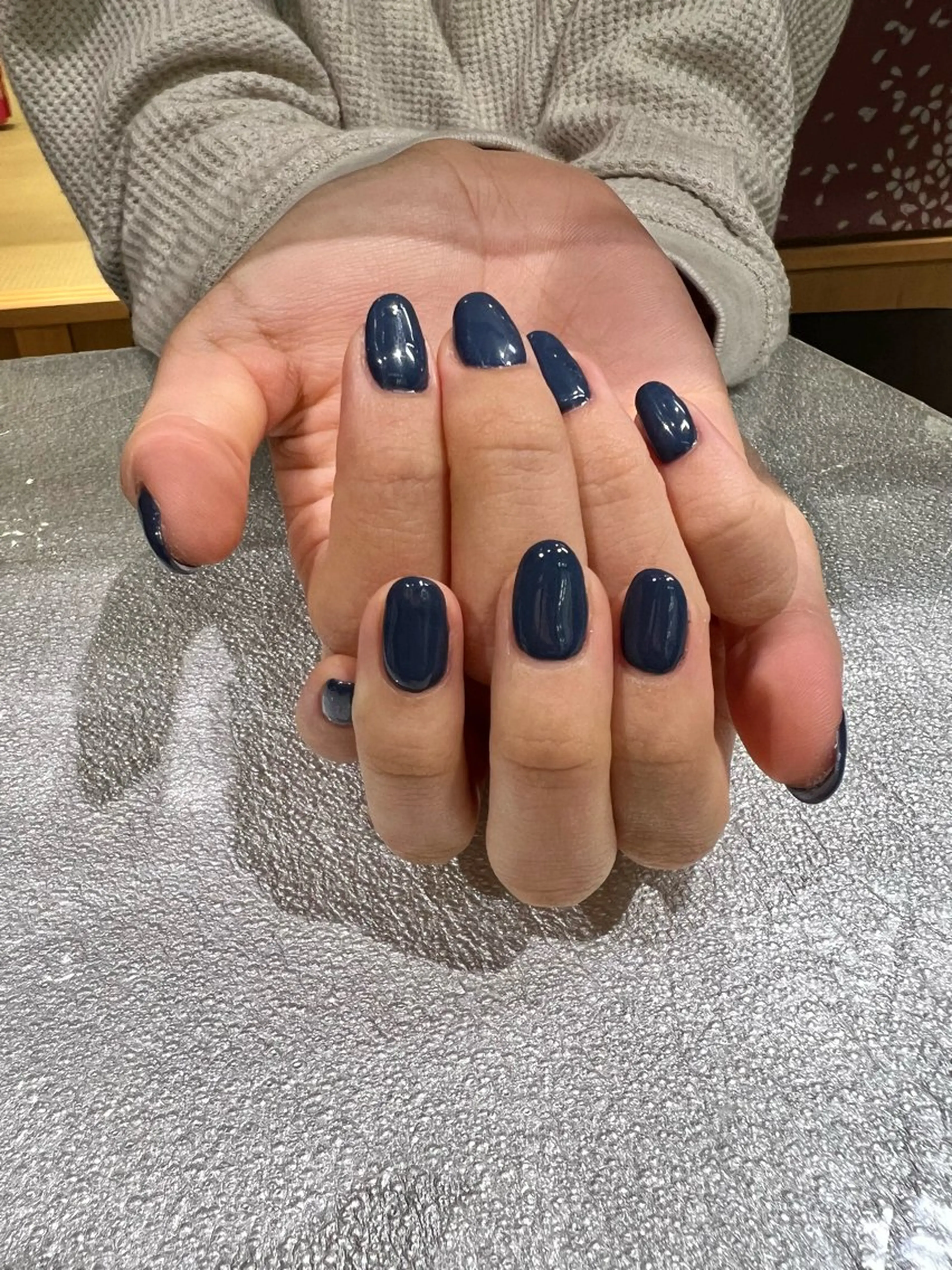 ネイル ネイビー ワンカラーネイル Total Beauty Salon CURE 津田沼店所属・イエティ .のネイルデザイン