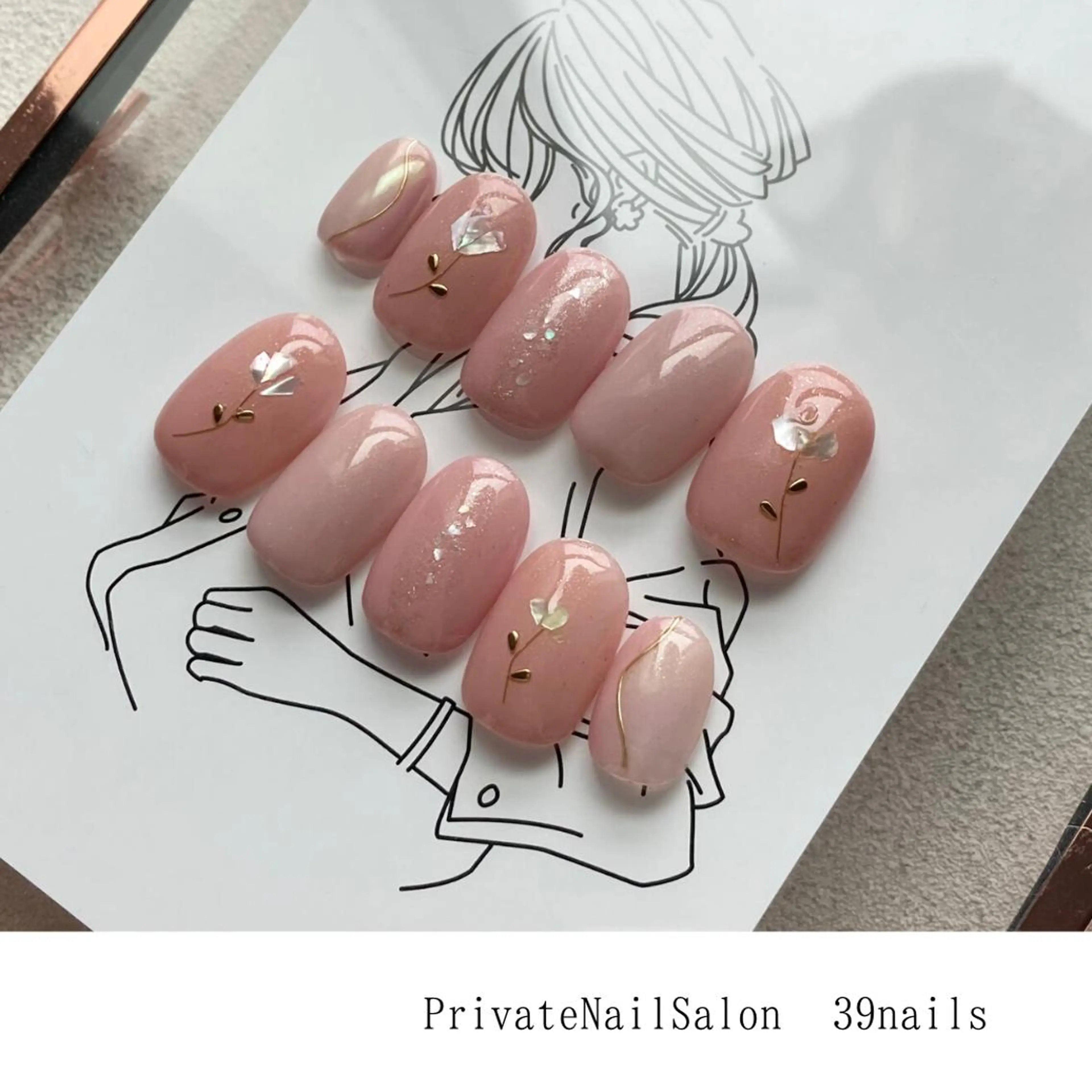 ネイル フラワーネイル ラメ(グリッター) ピンク 39-nails EharaMikuのネイルデザイン