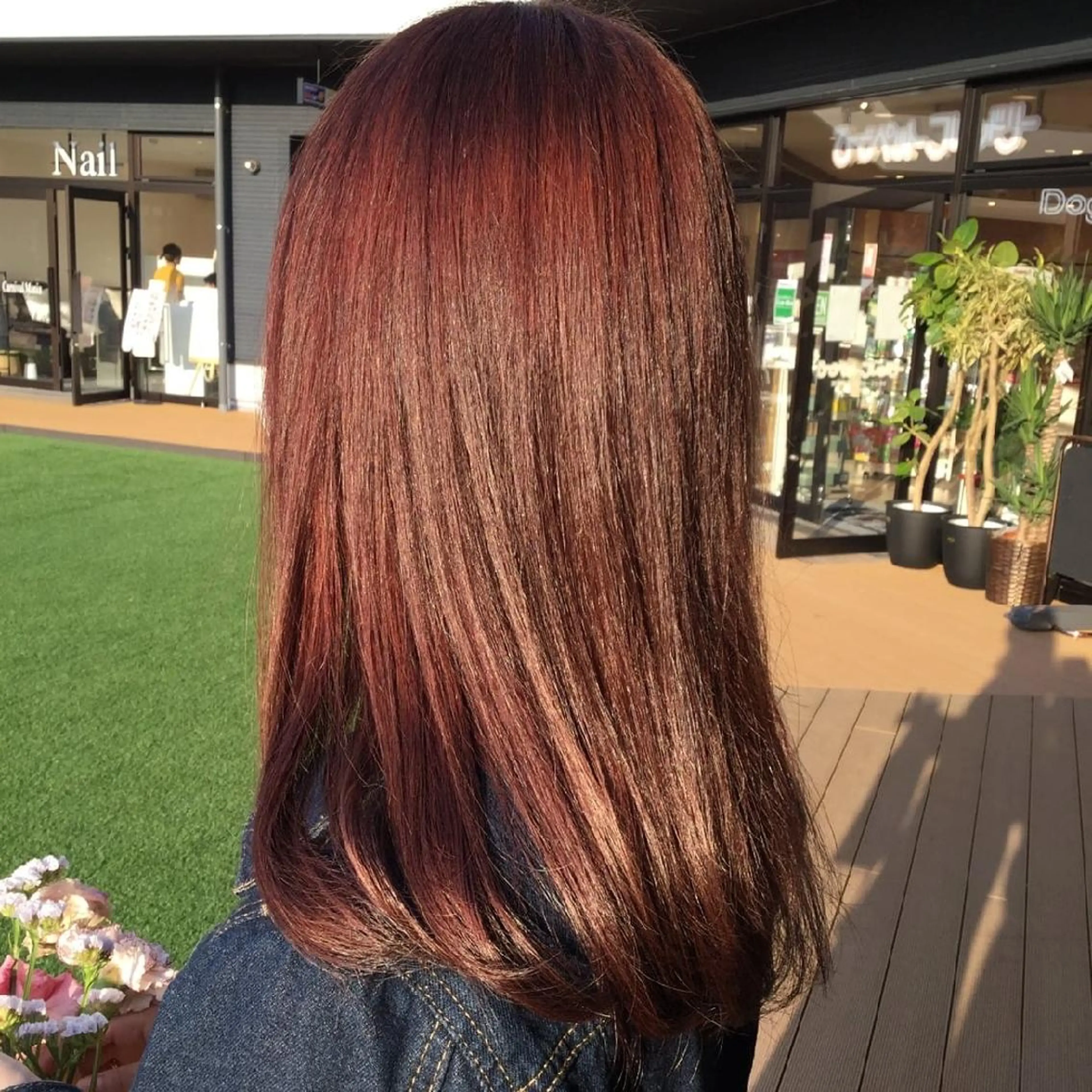 カラー セミロング くせ毛 学生 縮毛矯正 ヘアカラー トリートメント ブリーチ/ヘアケア/ 艶髪/イギチハルのヘアスタイル