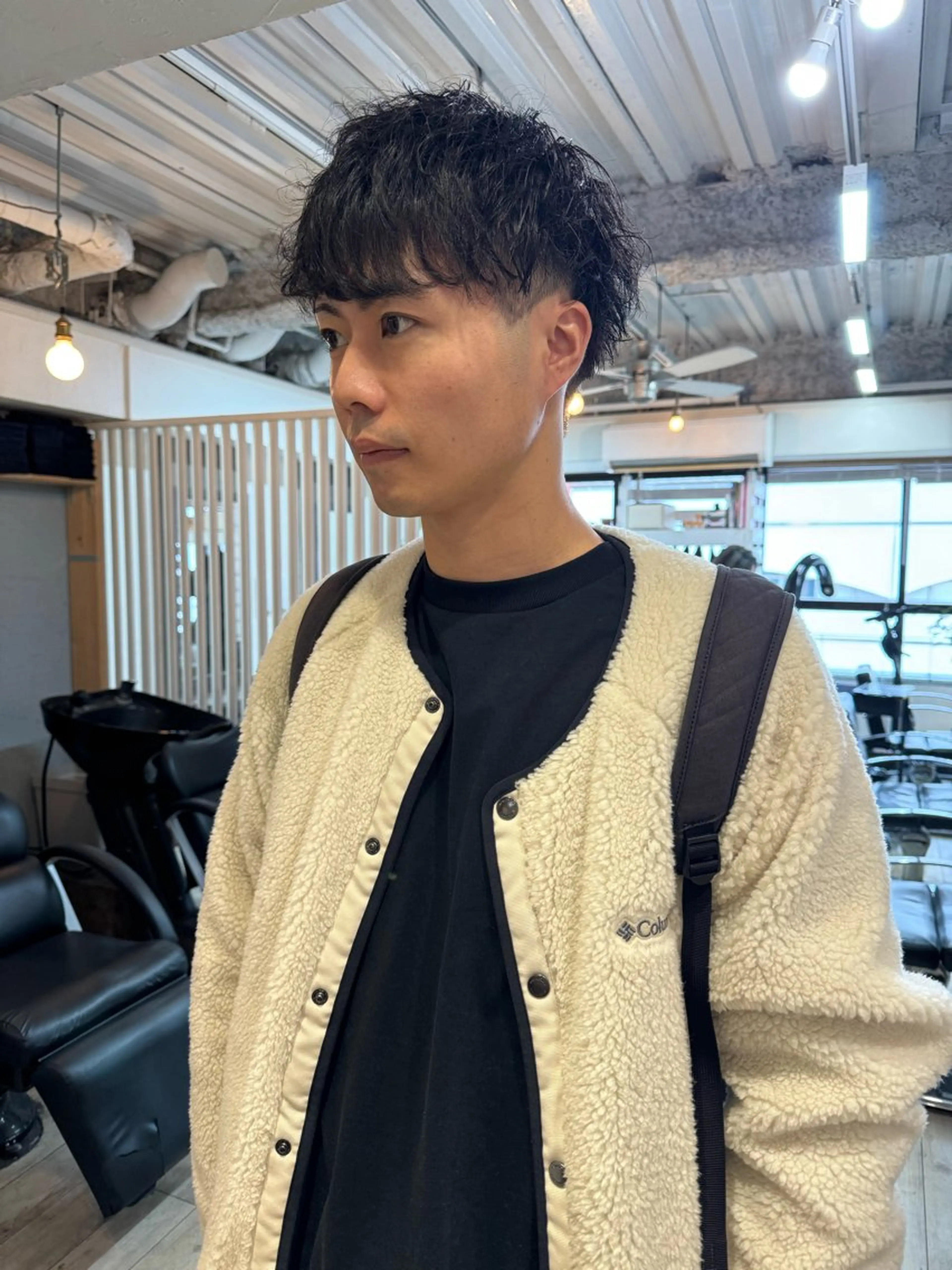 カラー パーマ メンズ アップバング センターパート マッシュ メンズパーマ スパイキーショート 【池袋/スパイキー ショート】ⓝⓘⓜⓤのヘアスタイル