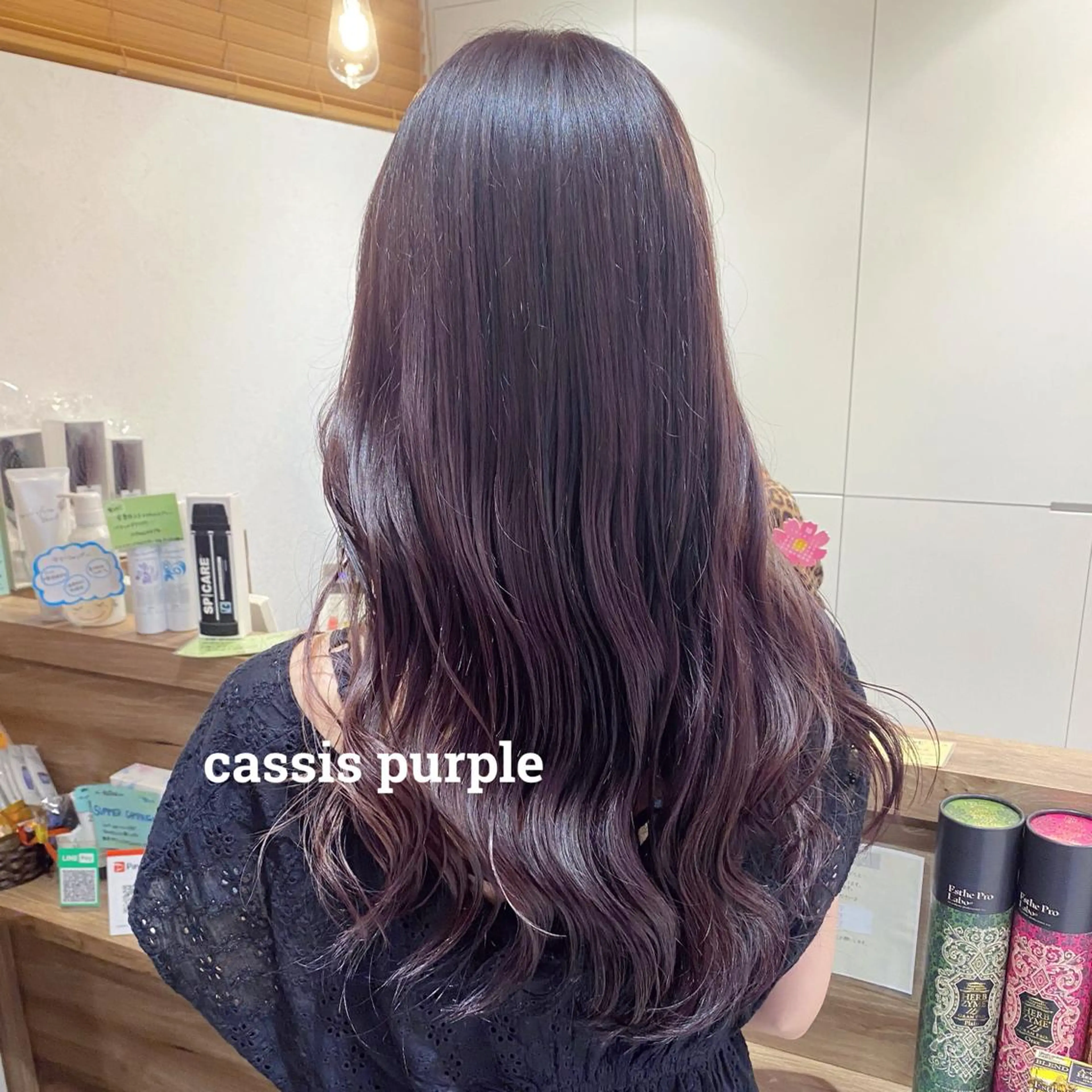 カラー ブリーチ カシス ブリーチなしカラー オレンジ ブリーチ/レイヤー/ 顔周りカット/リズ♡のヘアスタイル