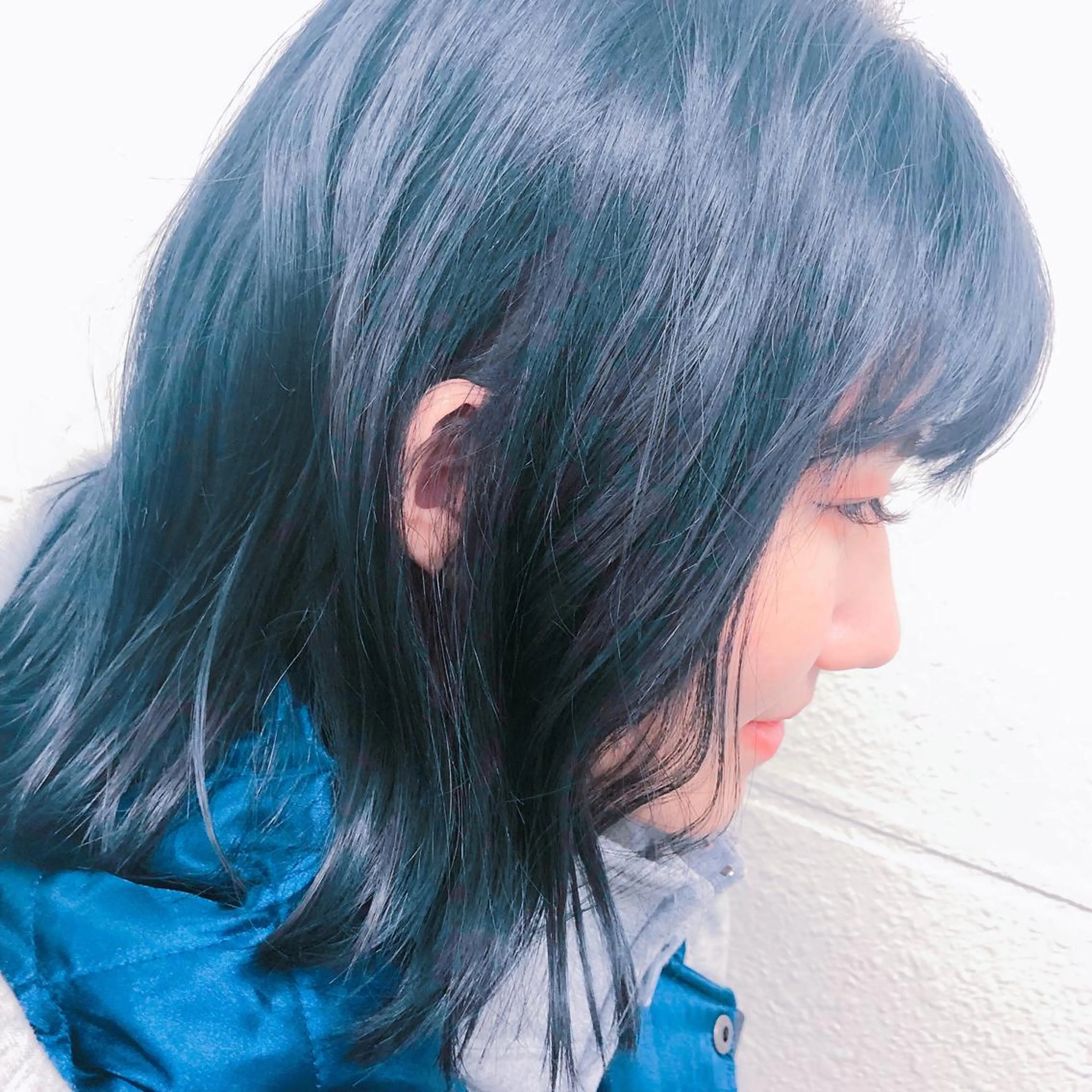 カラー アッシュ ネイビーカラー デザイン／ブリーチ /綾華のヘアスタイル
