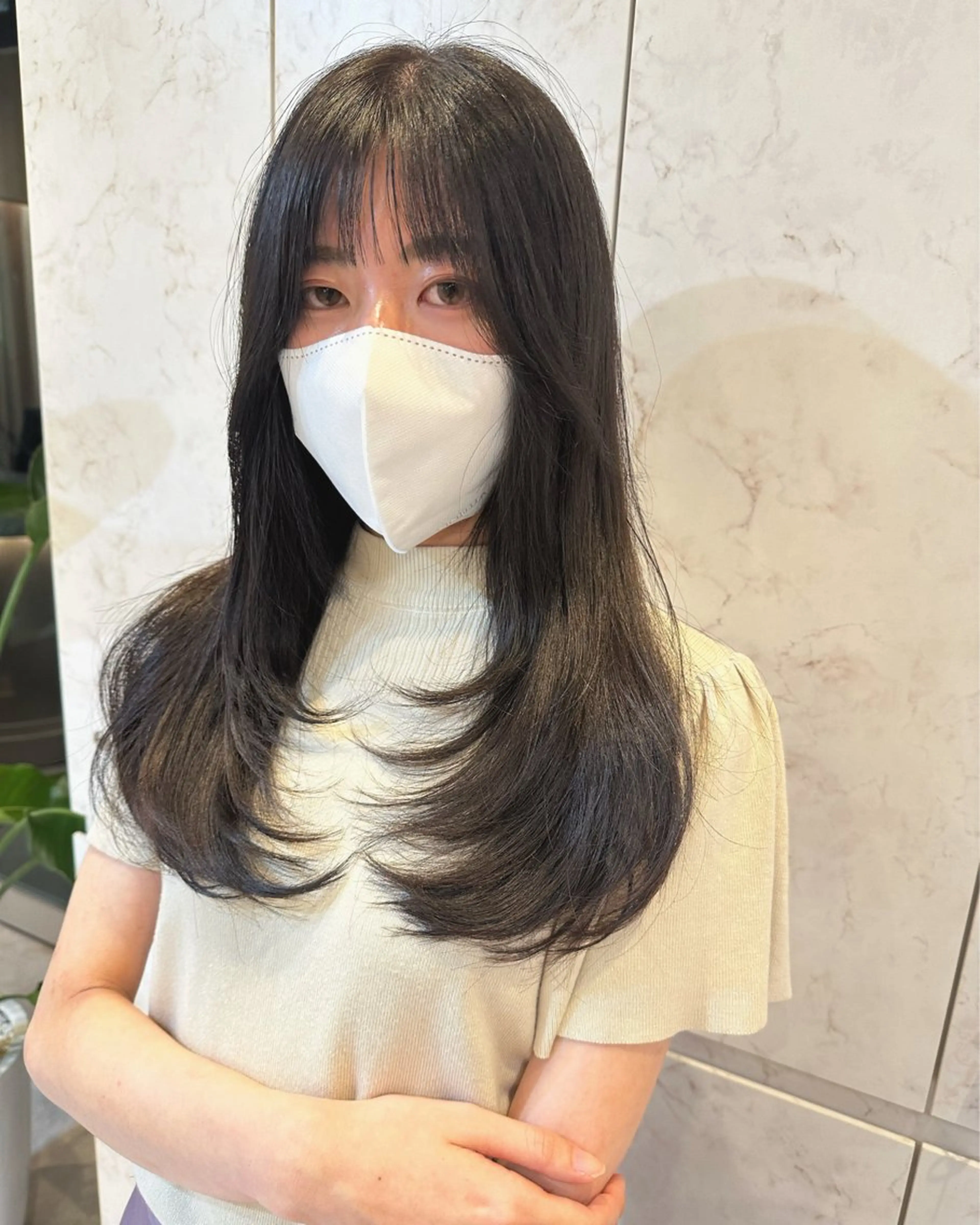 ロング カラー ヘアアレンジ カット ヘアカラー トリートメント Akane レイヤー/艶カラーのヘアスタイル