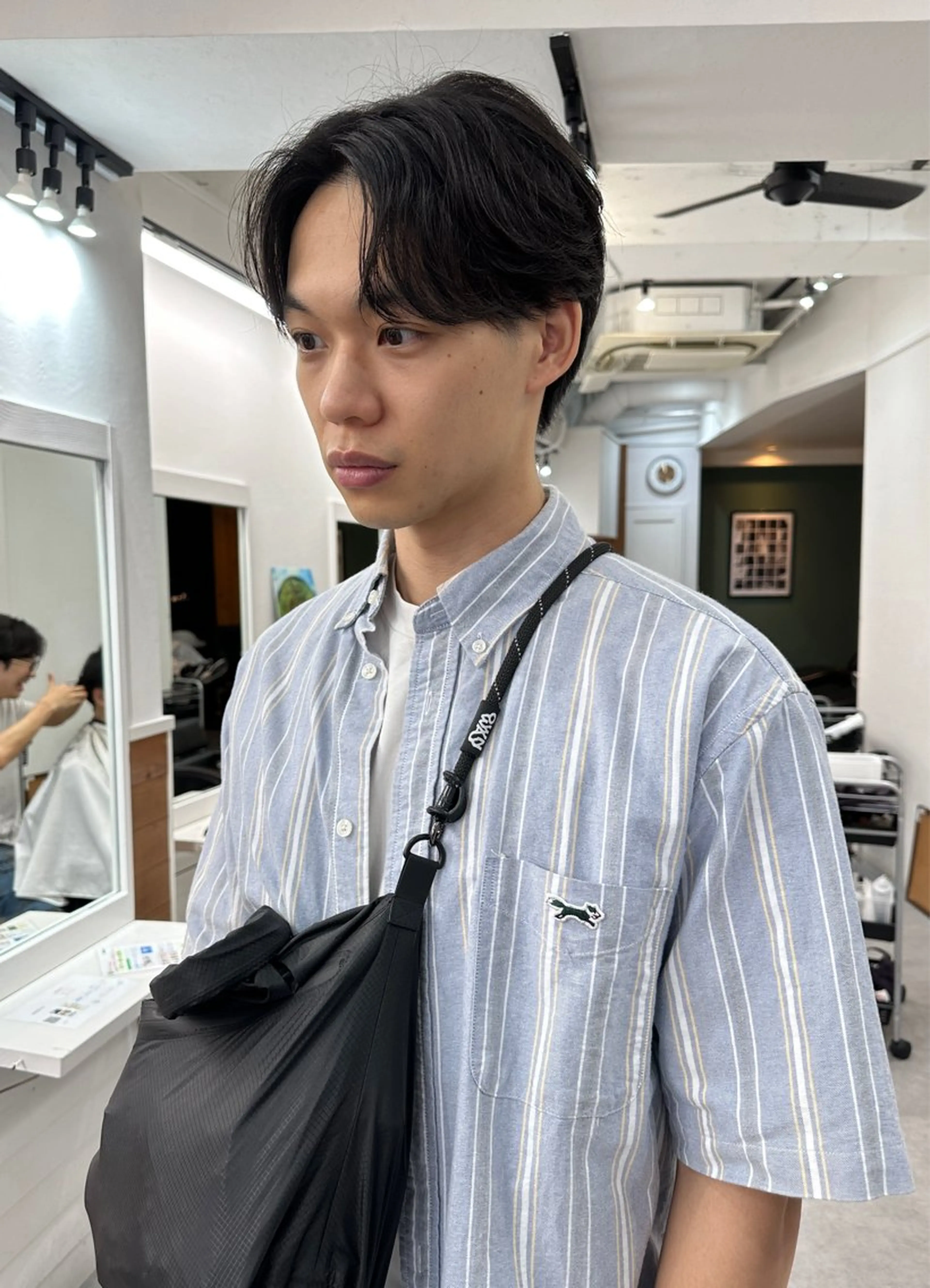 ミディアム パーマ メンズ カット トリートメント グランジヘア 無造作ヘアHYUGAのヘアスタイル