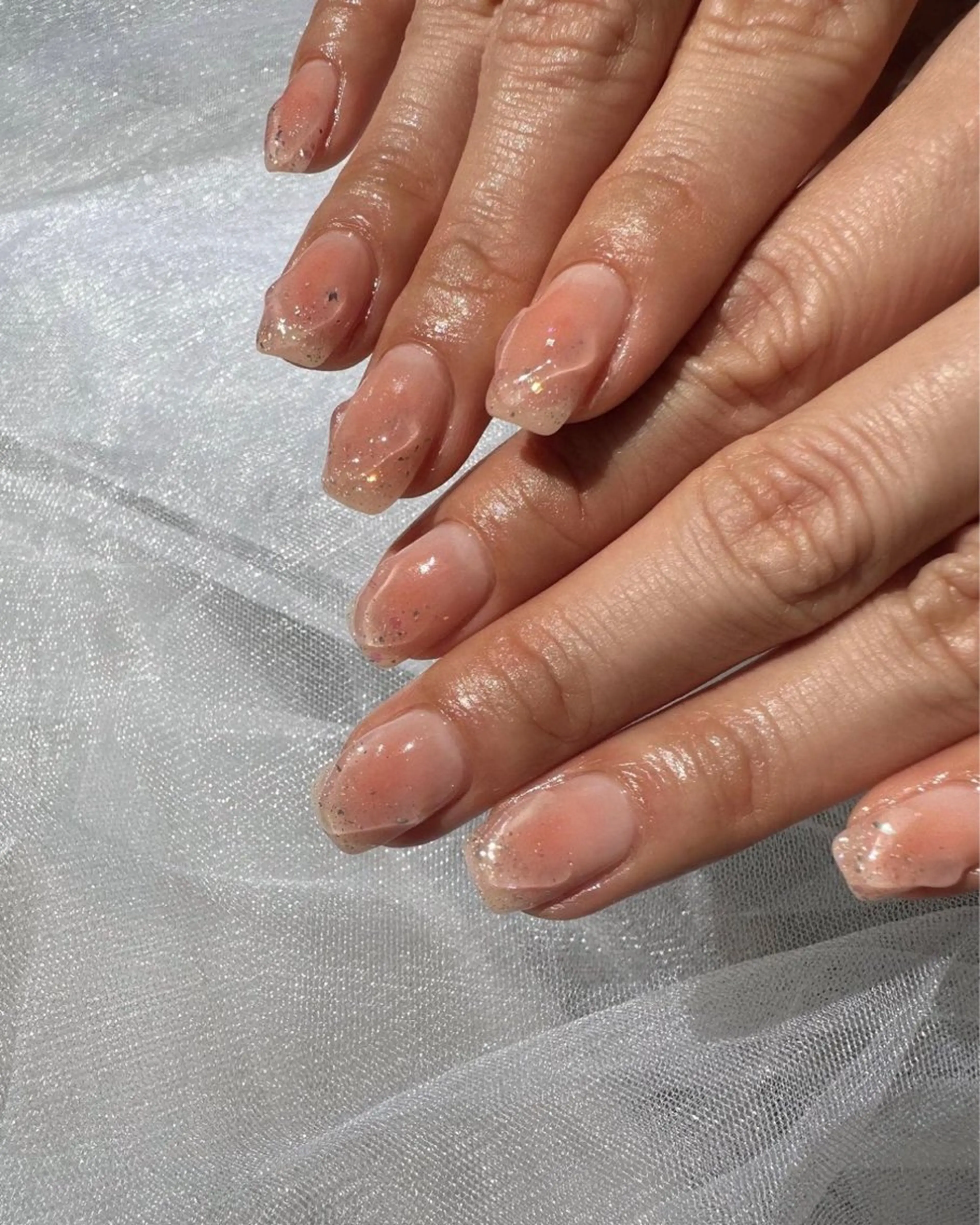 ネイル オーロラネイル クリアネイル 氷ネイル・うるうるネイル 韓国ネイル ニュアンスネイル 🪞KAPE NAIL 🪞のネイルデザイン