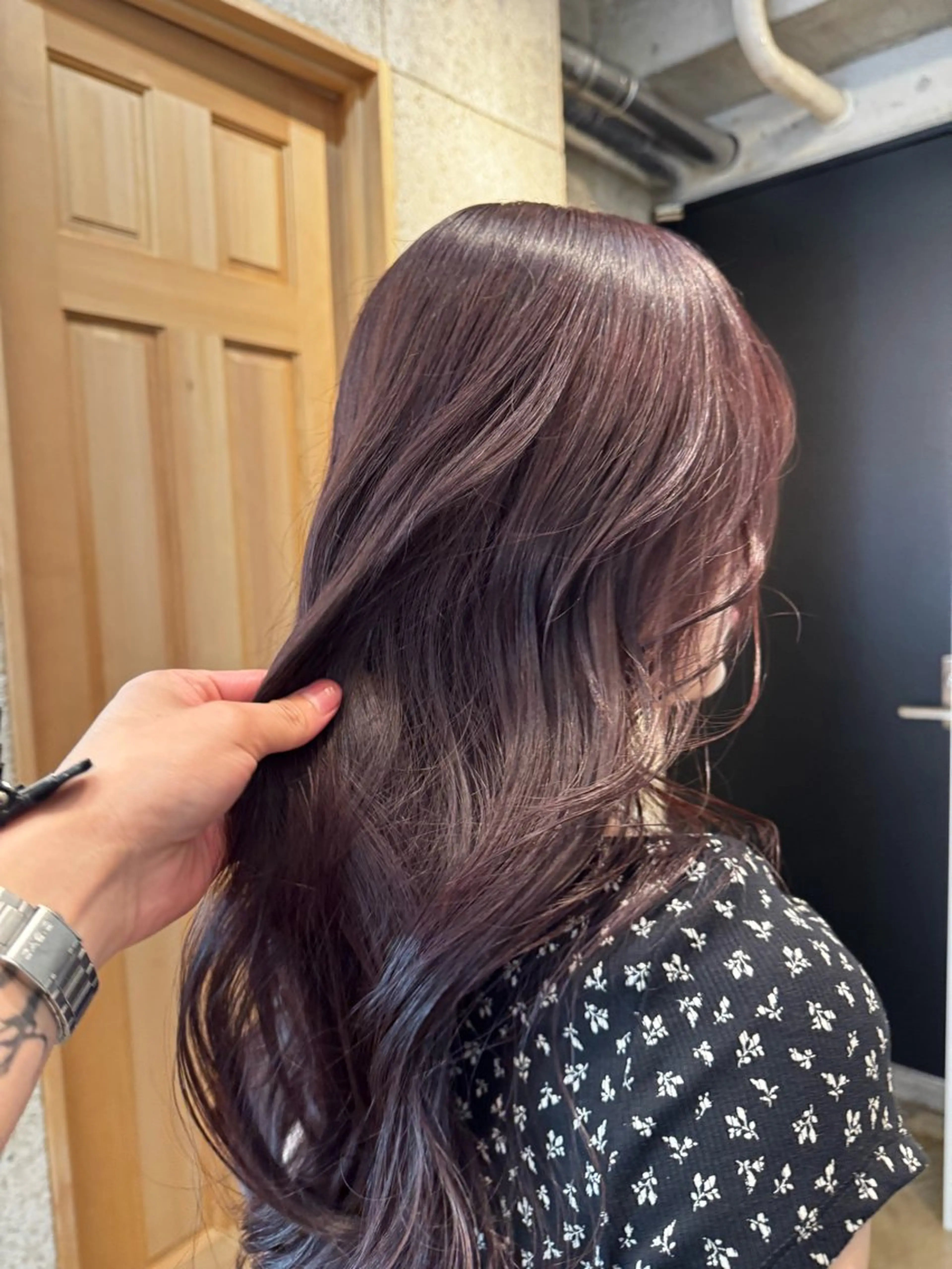 ロング カラー ブラウンカラー ピンクカラー ピンクブラウン ヘアカラー honen soraのヘアスタイル
