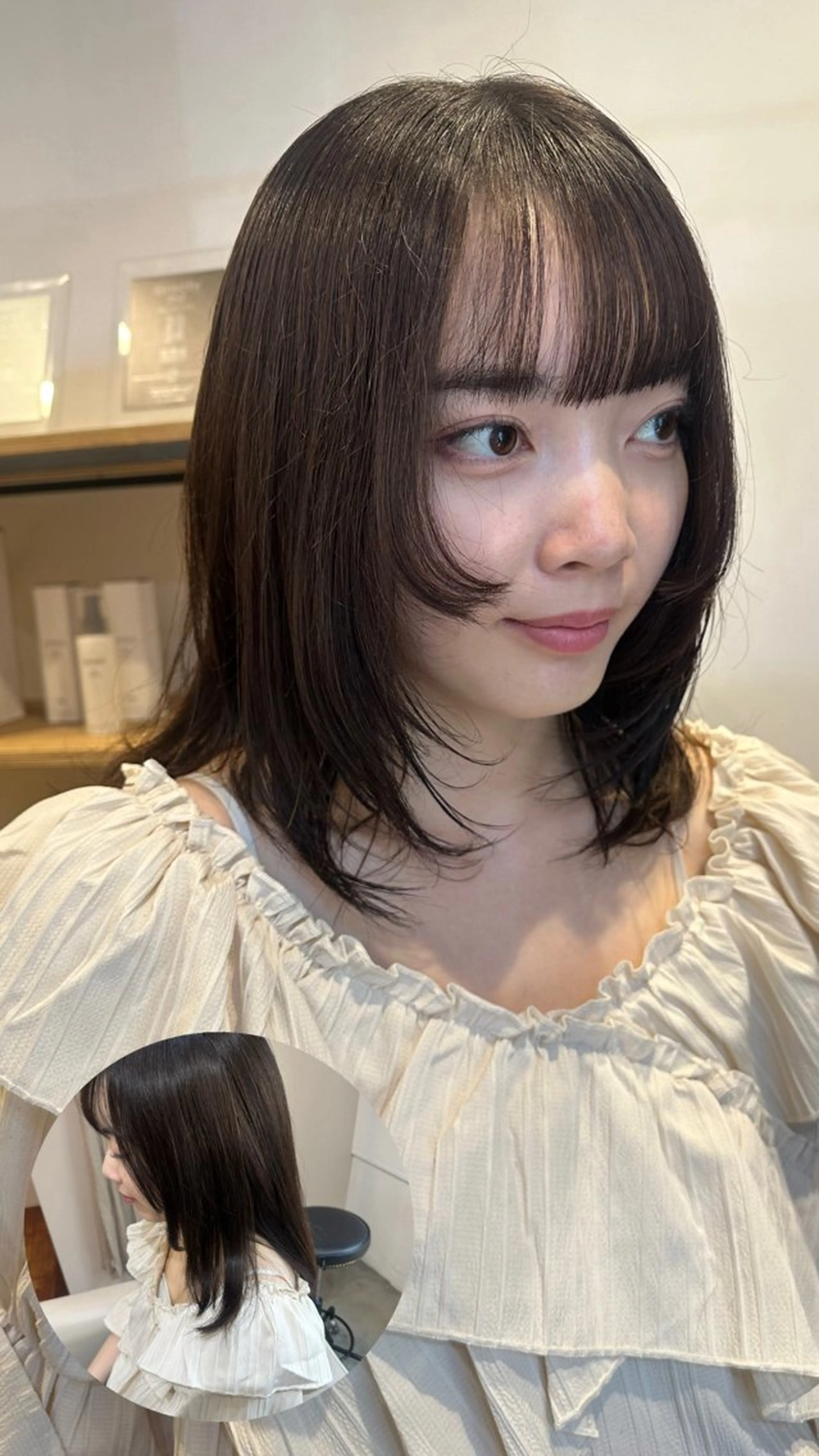 ミディアム 姫カット レイヤーカット momo 札幌美容師のヘアスタイル