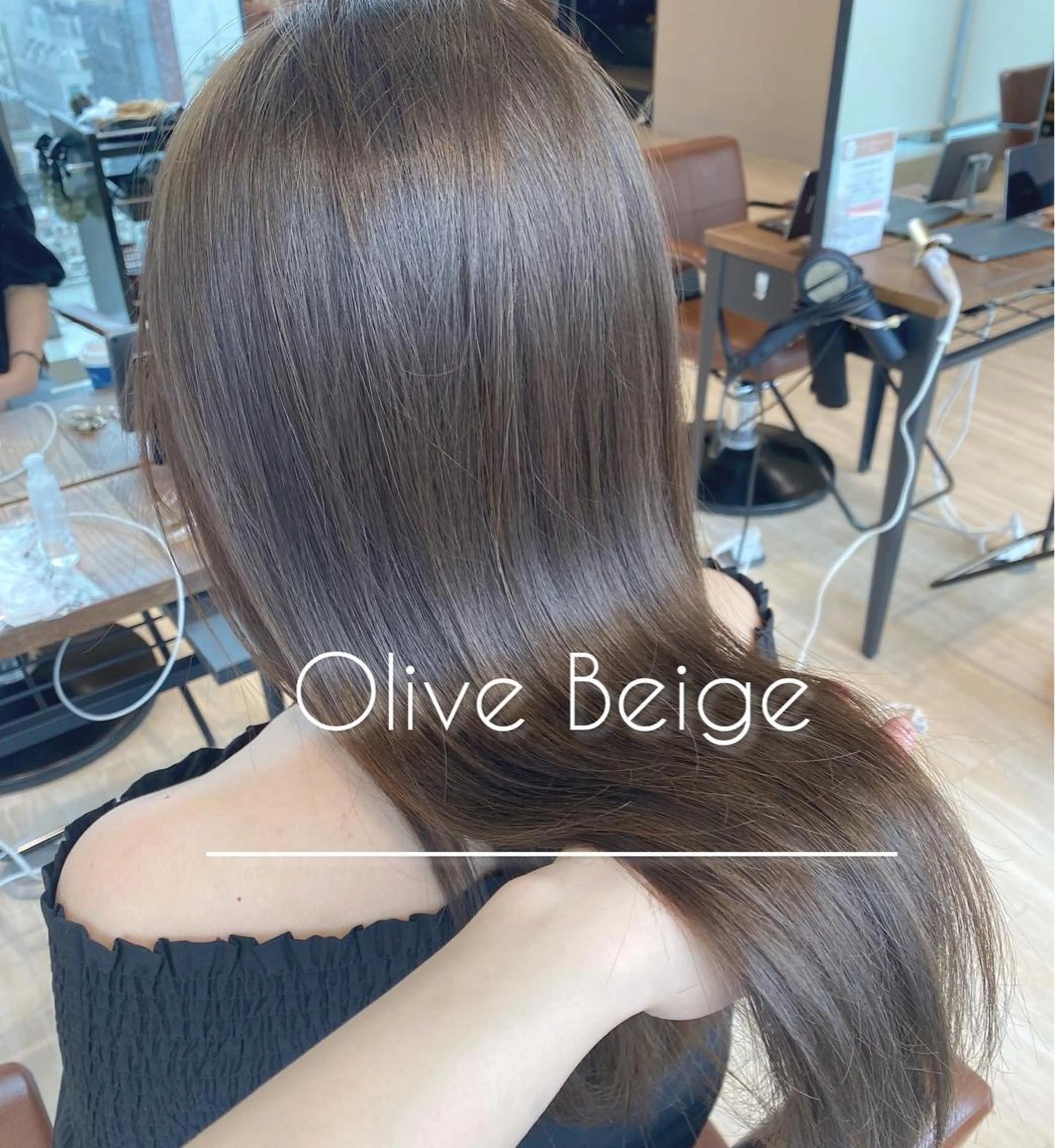 ロング カラー ベージュカラー オリーブベージュ レイヤーカット 🍼顔周りカット/ レイヤー/小川華奈のヘアスタイル