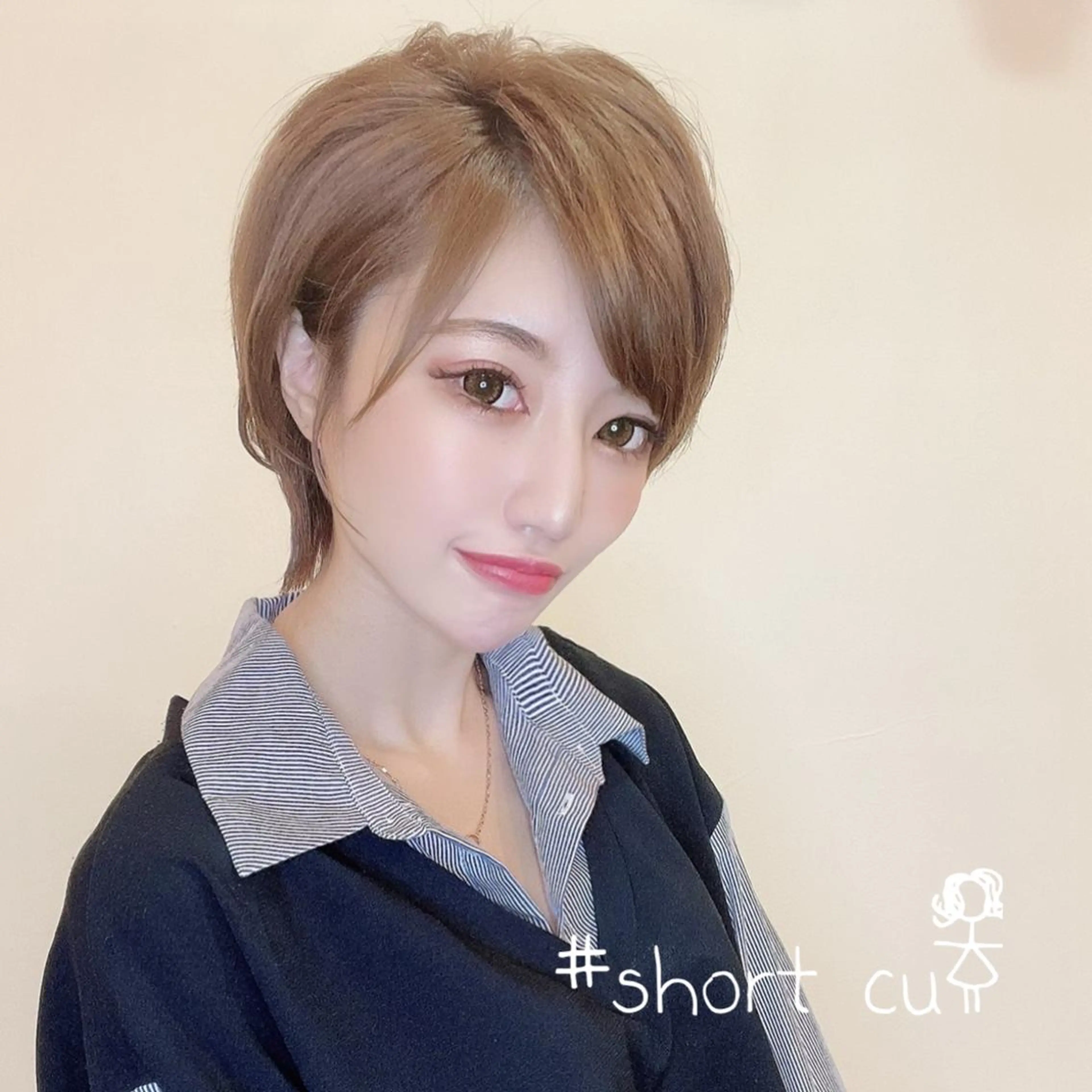 ショート くせ毛 顔周りカット 似合わせカット トリートメント 韓国レイヤー×透明感 髪質改善　武田涼のヘアスタイル