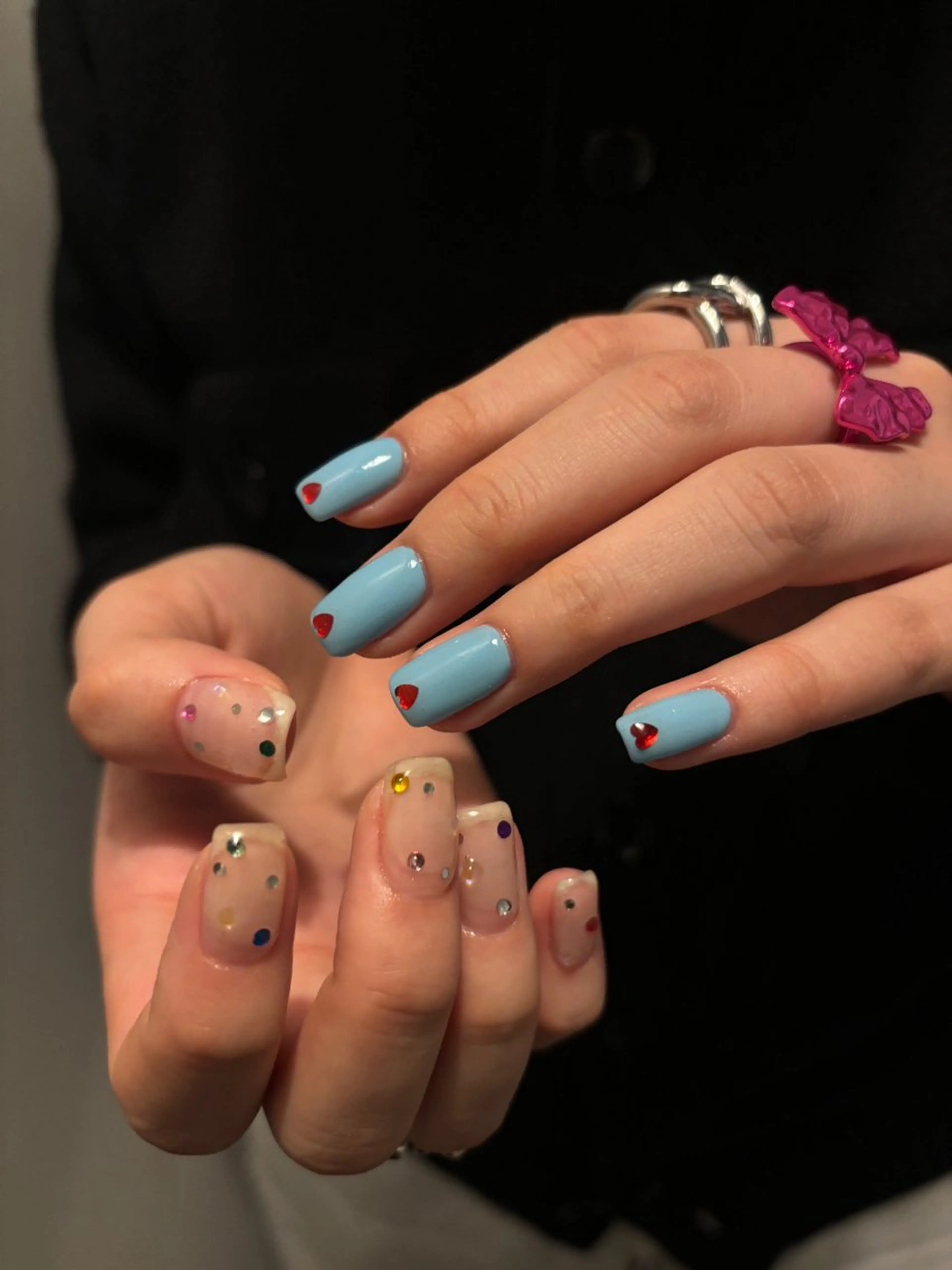 ネイル クリアネイル ストーンネイル ハンドネイル sister  mohawk所属・chika ／ nailのネイルデザイン