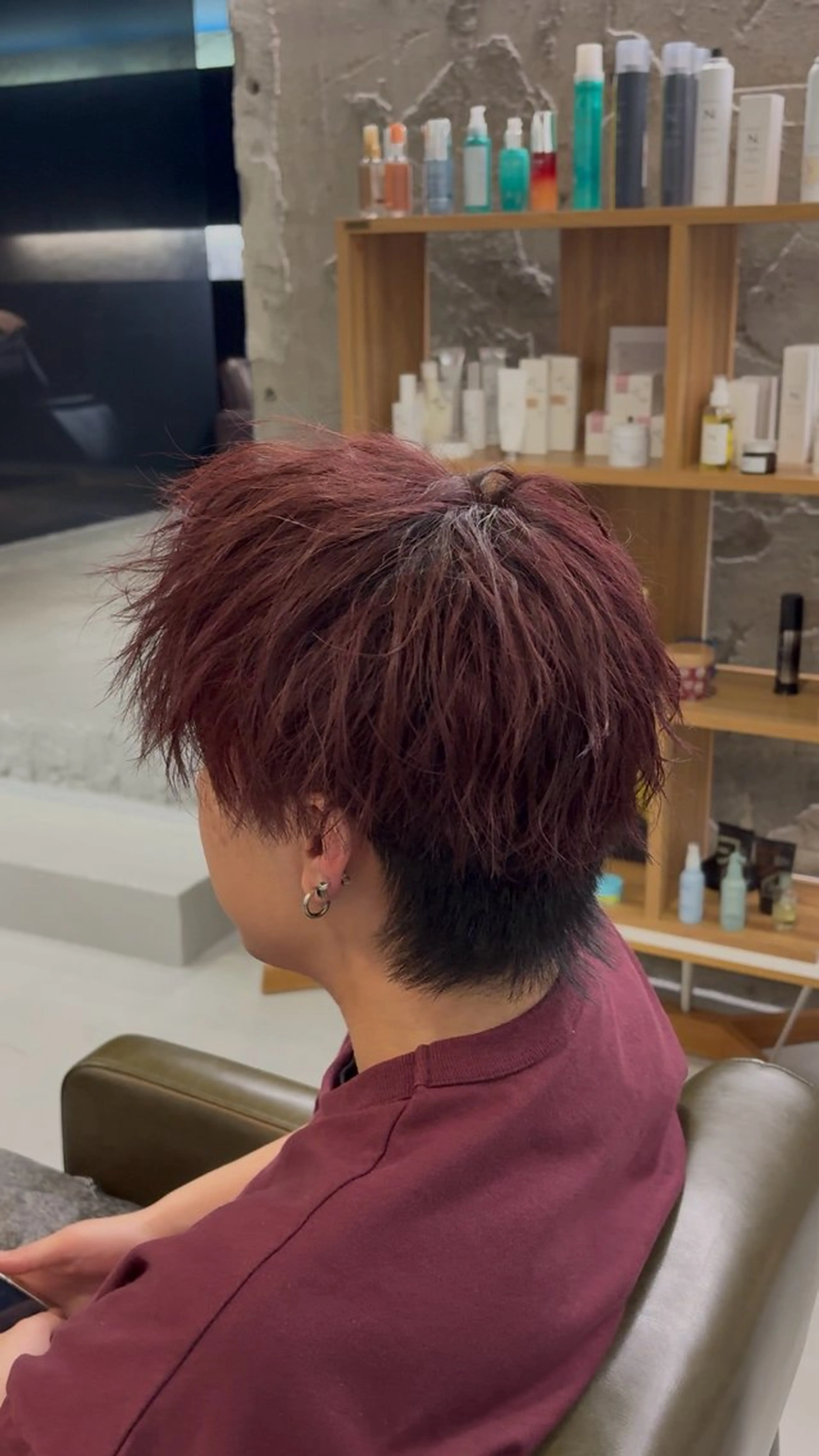 カラー メンズ レッドカラー ヘアカラー KIMIYA/メンズ パーマ/似合せカラーのヘアスタイル