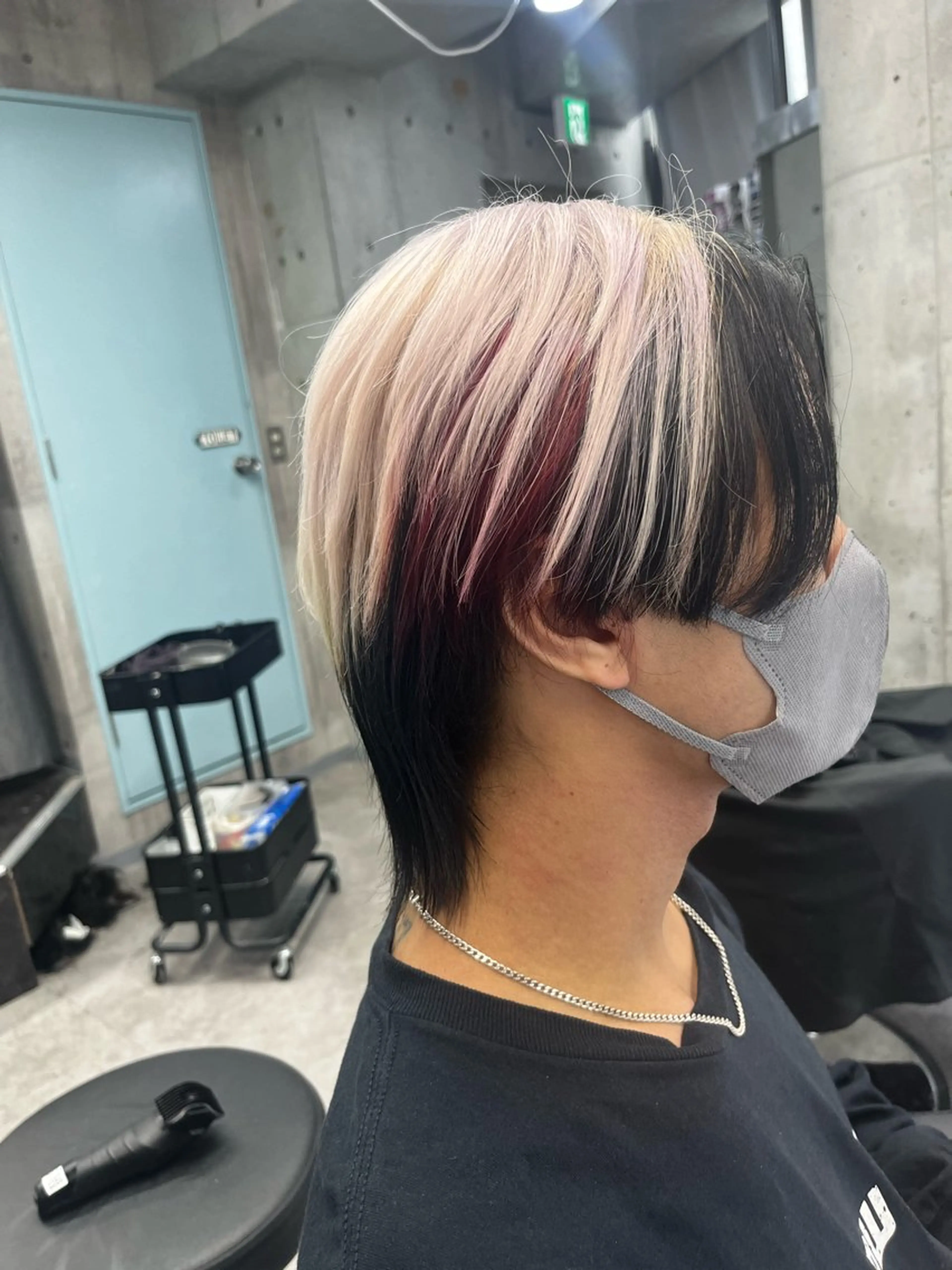 ショート カラー メンズ ヘアカラー インナーカラー/ウル フ/ハイトーン/丈士のヘアスタイル