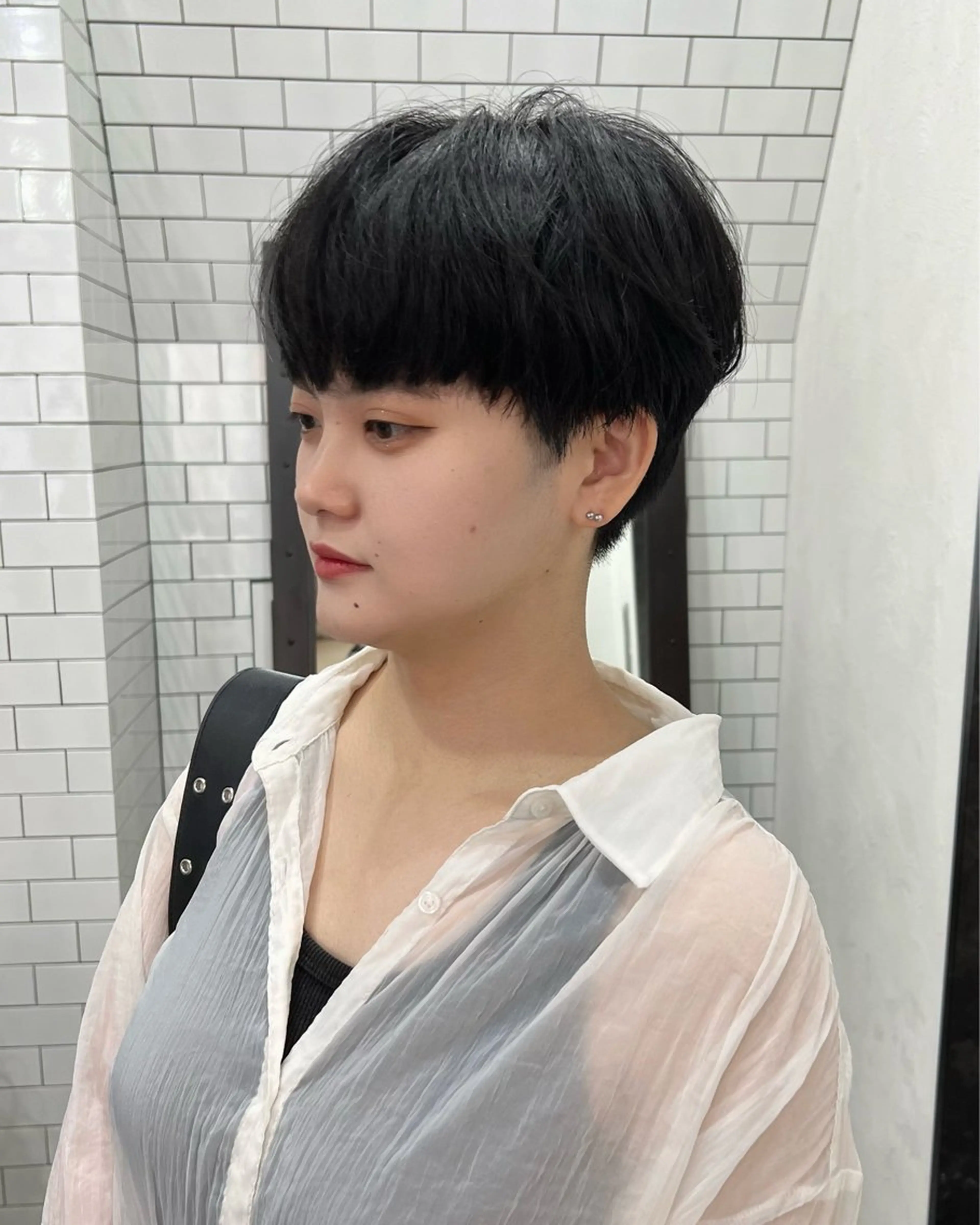 ショート カット パーマ 紙屋町ショート /ボブ　パーマ河内蓮のヘアスタイル