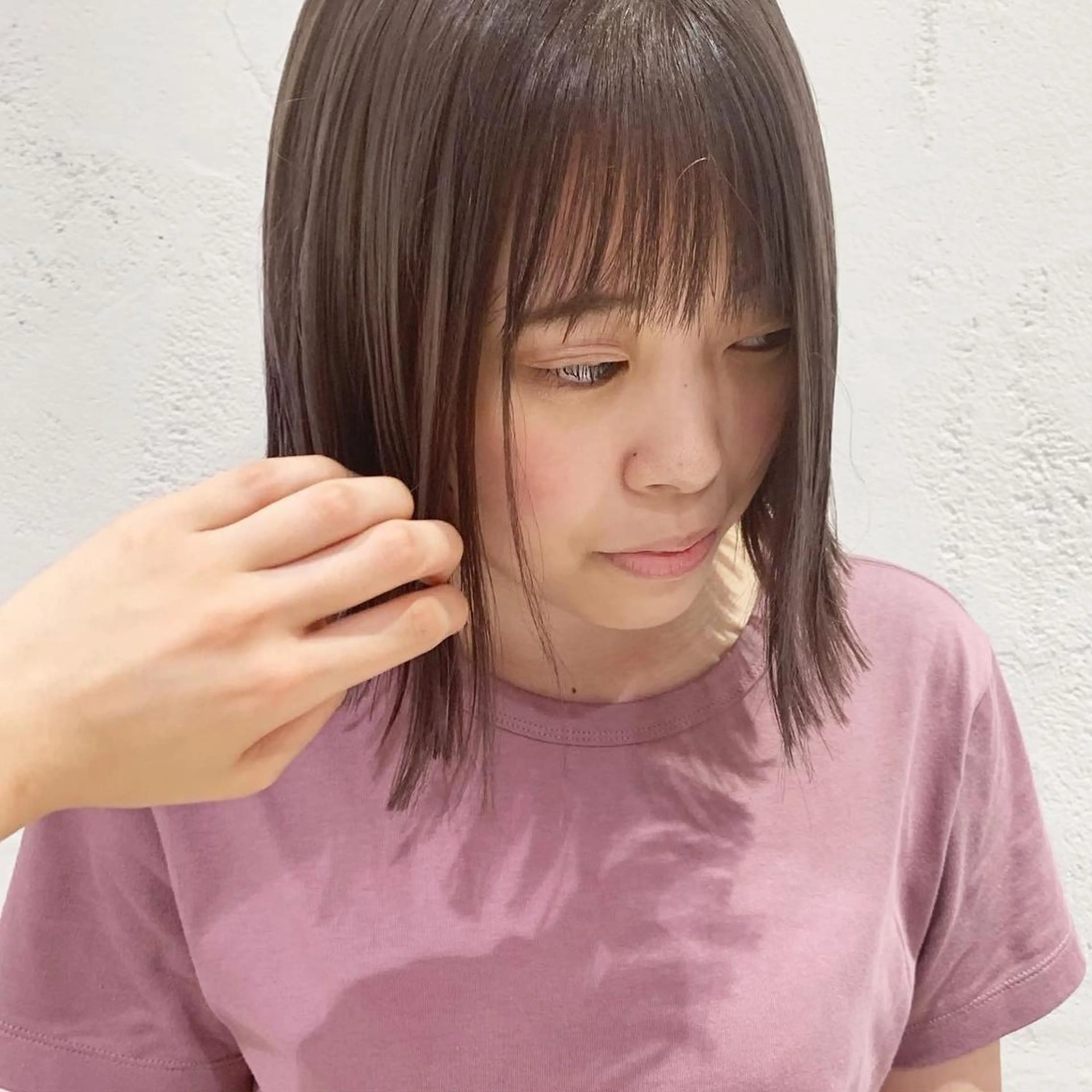 ミディアム カラー ヘアアレンジ 🫧透明感カラー/ ボブ/小笠原🪽のヘアスタイル