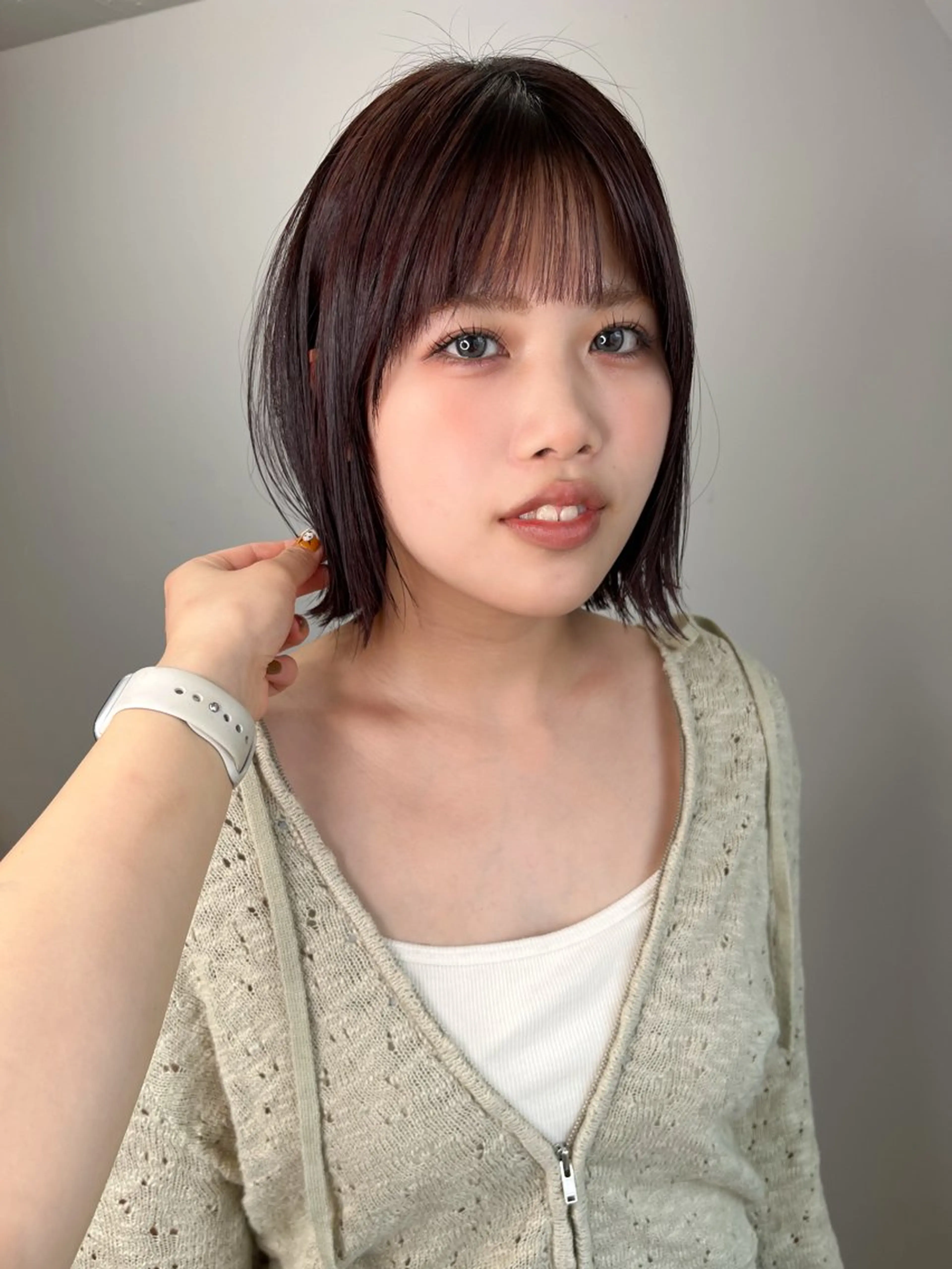 ミディアム カラー パーマ 似合わせ暖色のプロ/ ニュアンスカラー🍊のヘアスタイル