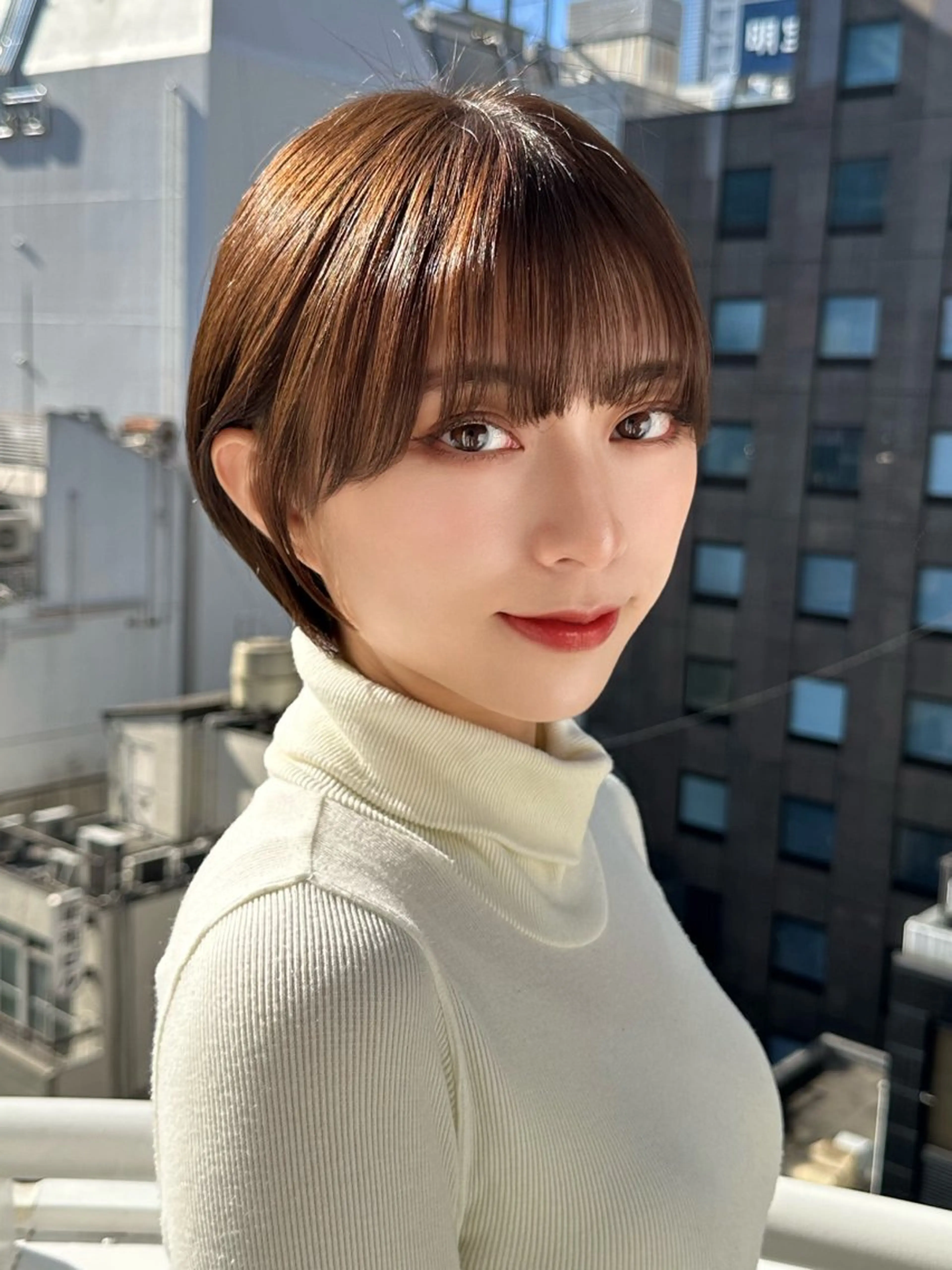 ショート カラー パーマ カット ヘアカラー トリートメント 新宿/髪質改善/艶髪 韓国ヘア/大重聖斗のヘアスタイル