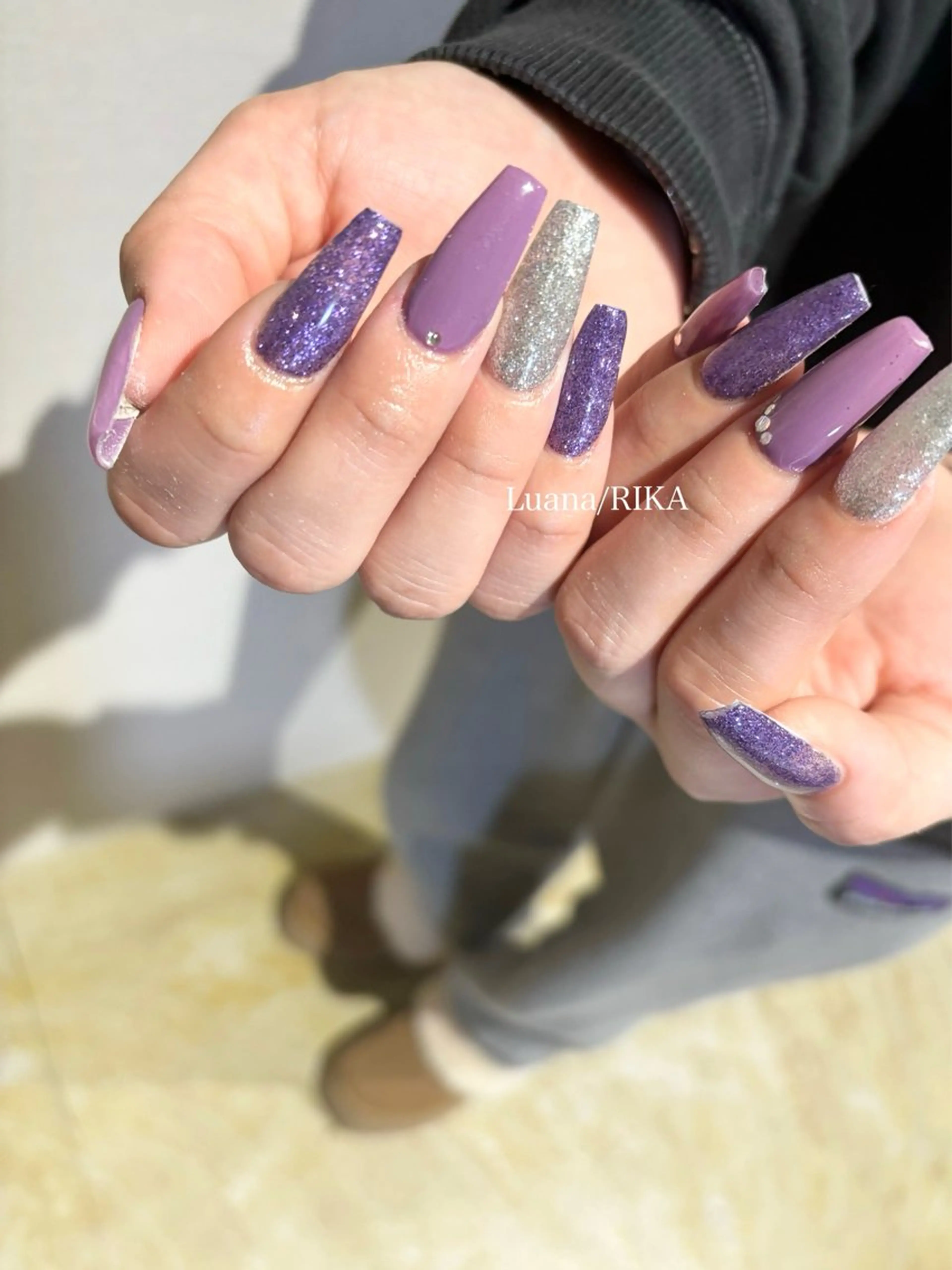 ネイル ラメ(グリッター) ワンカラーネイル ハンドネイル Nail Salon Luana Rikaのネイルデザイン