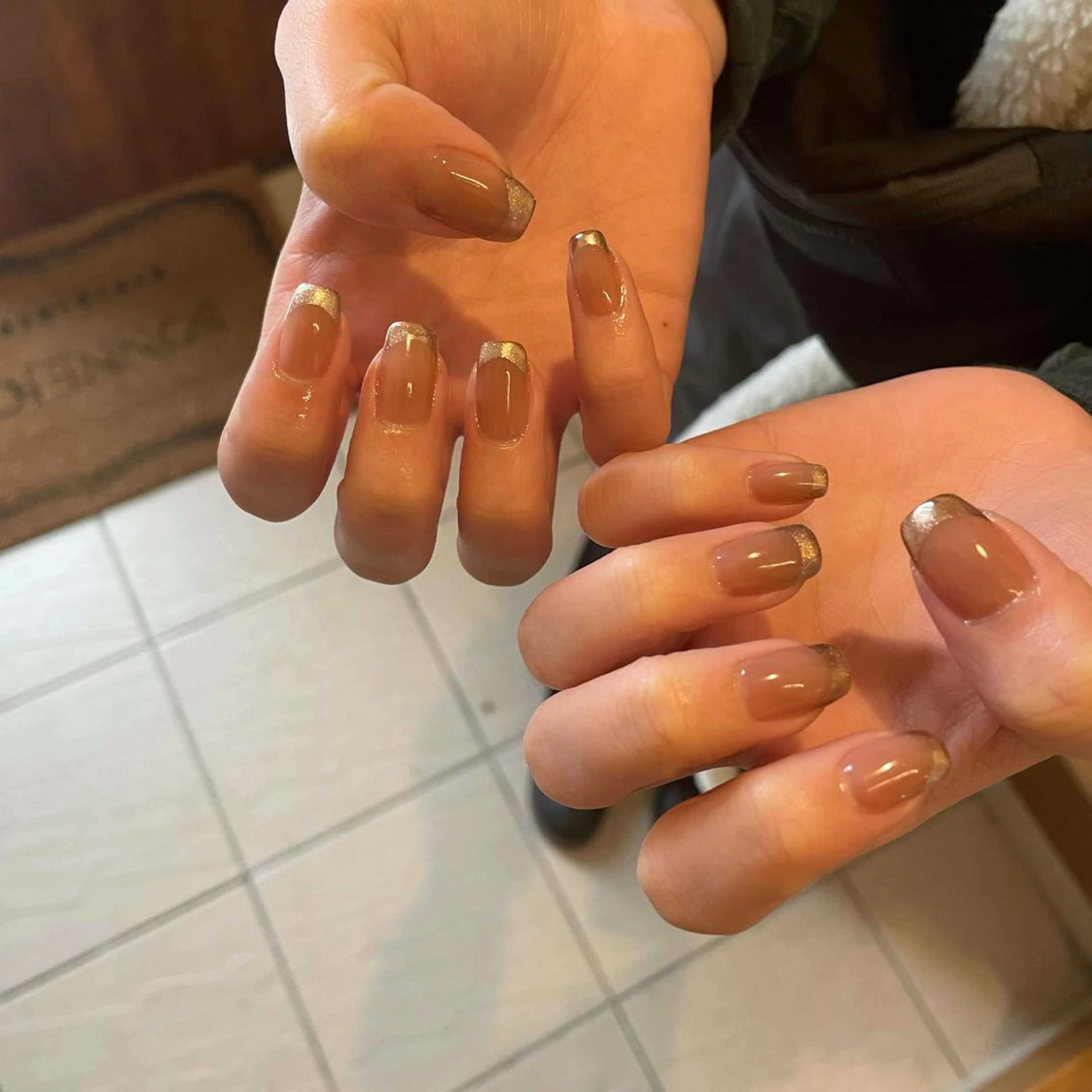 ネイル フレンチネイル ミラーネイル ハンドネイル nailroom roséeのネイルデザイン