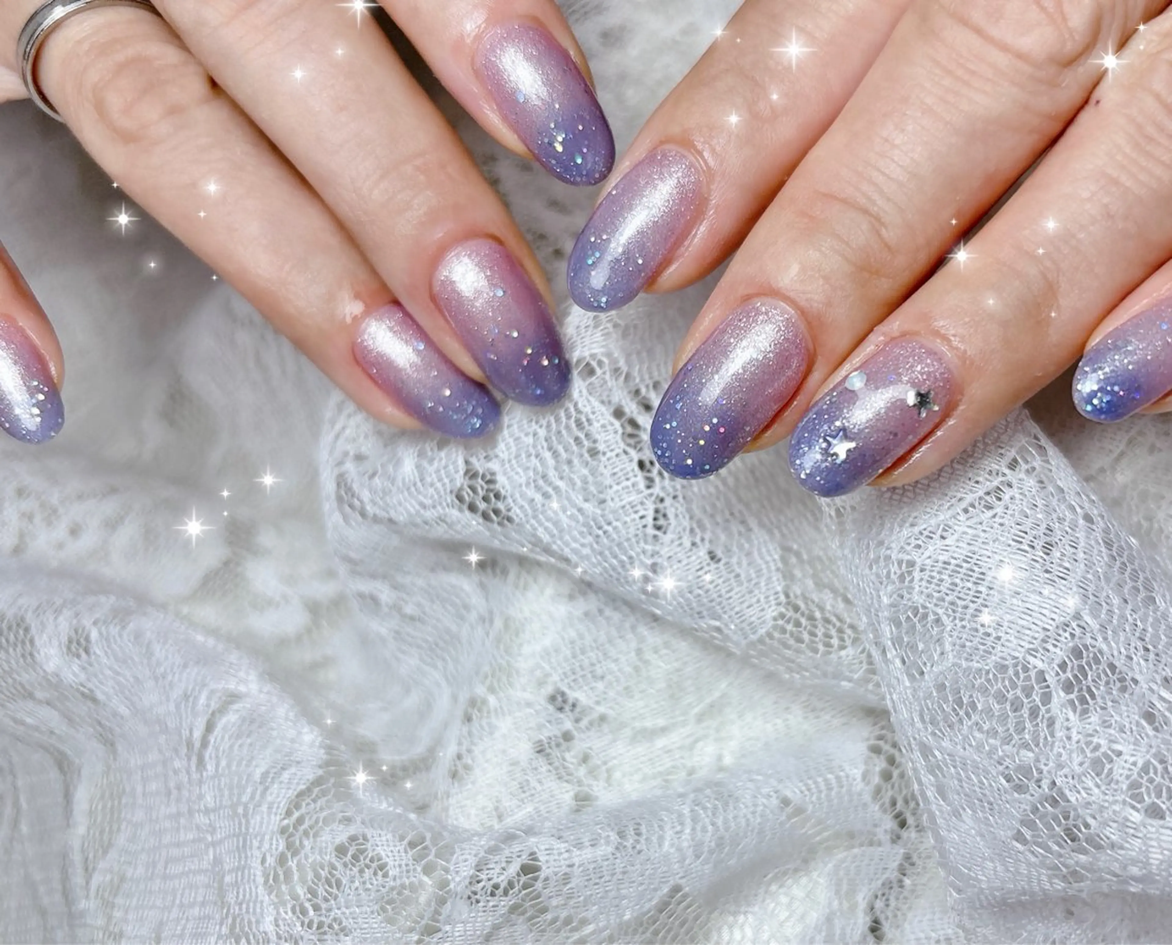 ネイル グラデーション ハンドネイル FLARE NAIL フレアネイルのネイルデザイン