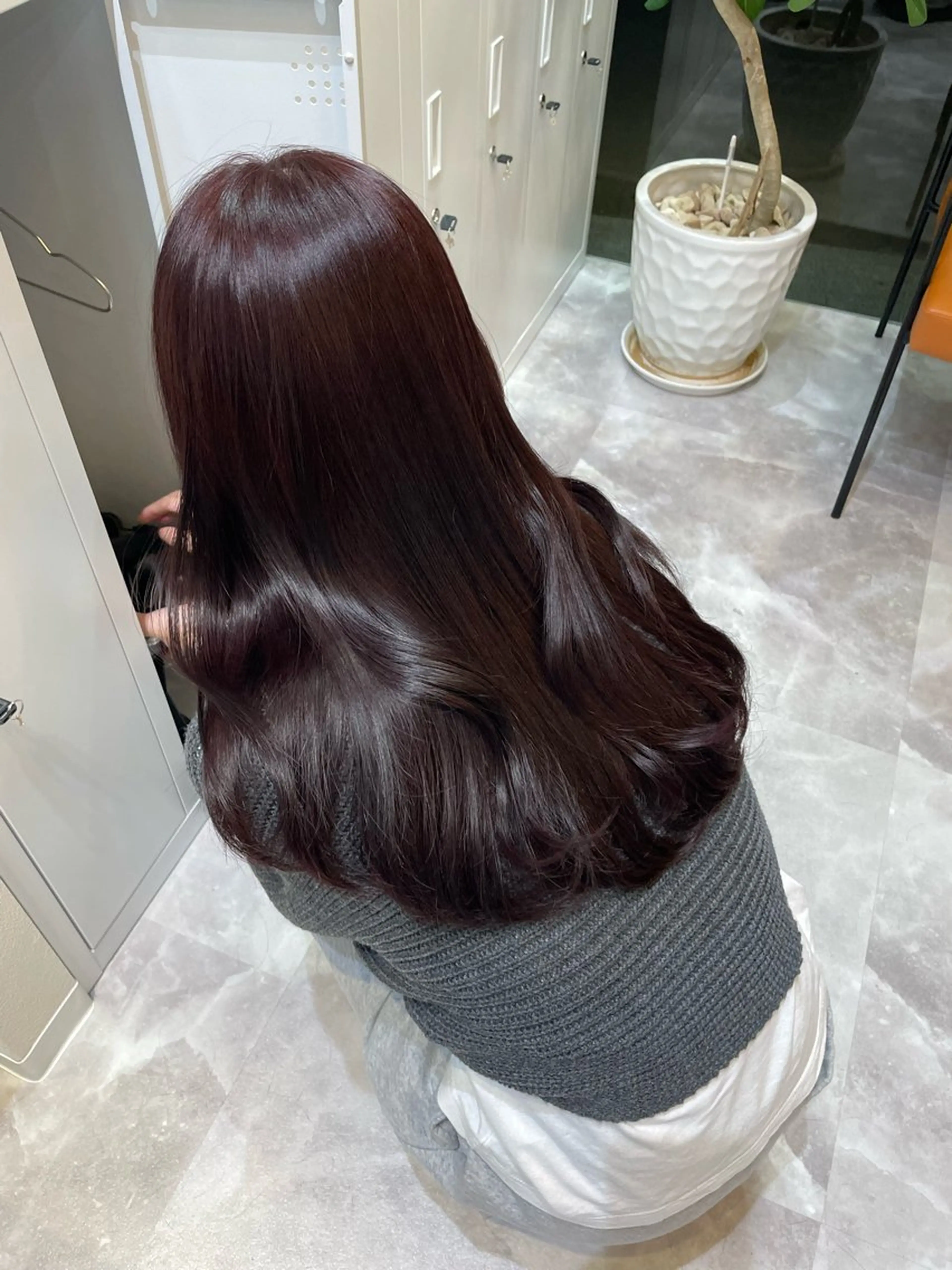 ロング ピンクラベンダー ヘアカラー 似合わせカラー 梅田 ayanaのヘアスタイル