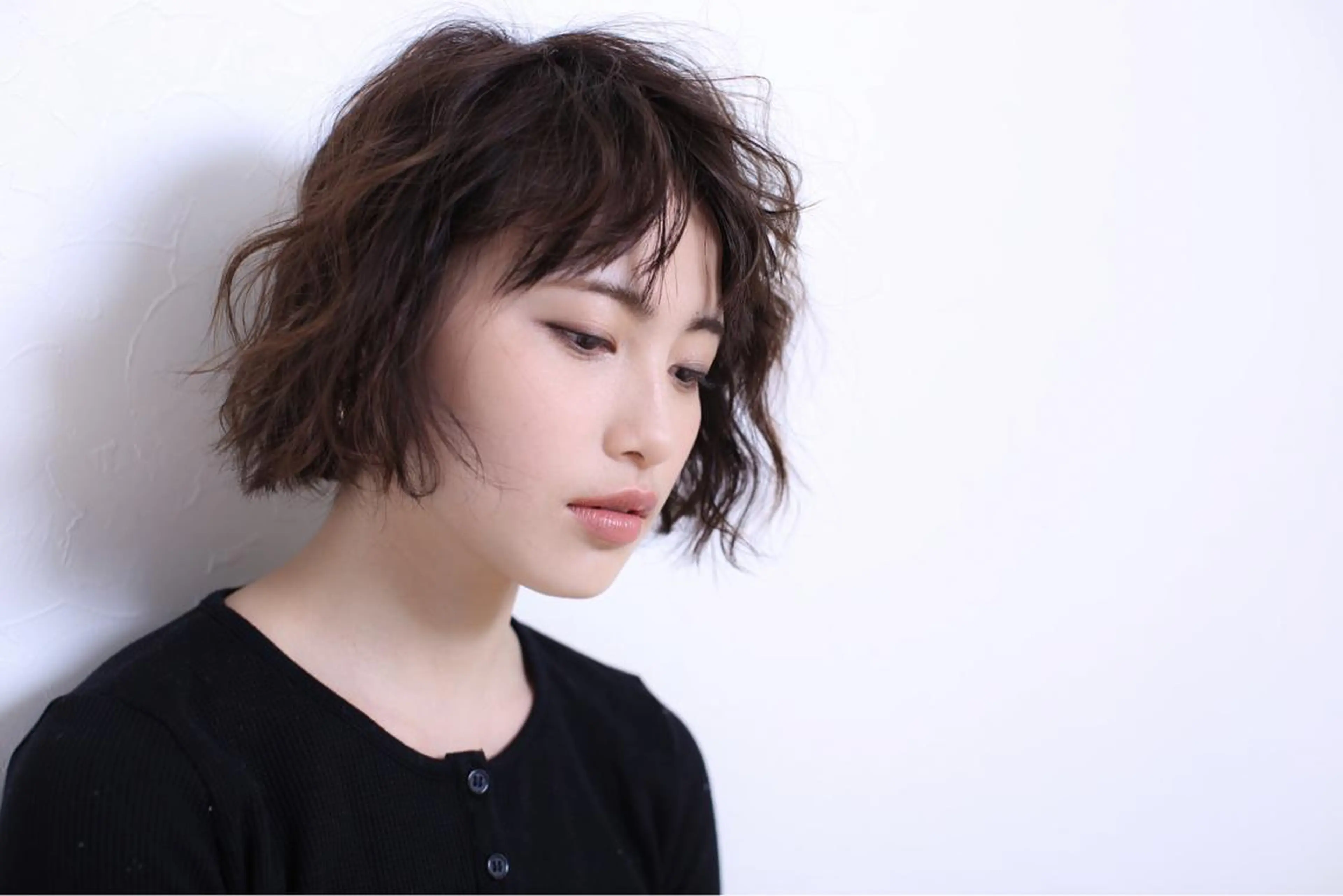 ミディアム カラー 切りっぱなしボブ ボブ ✂️小顔カット✂️ 山本有紀のヘアスタイル