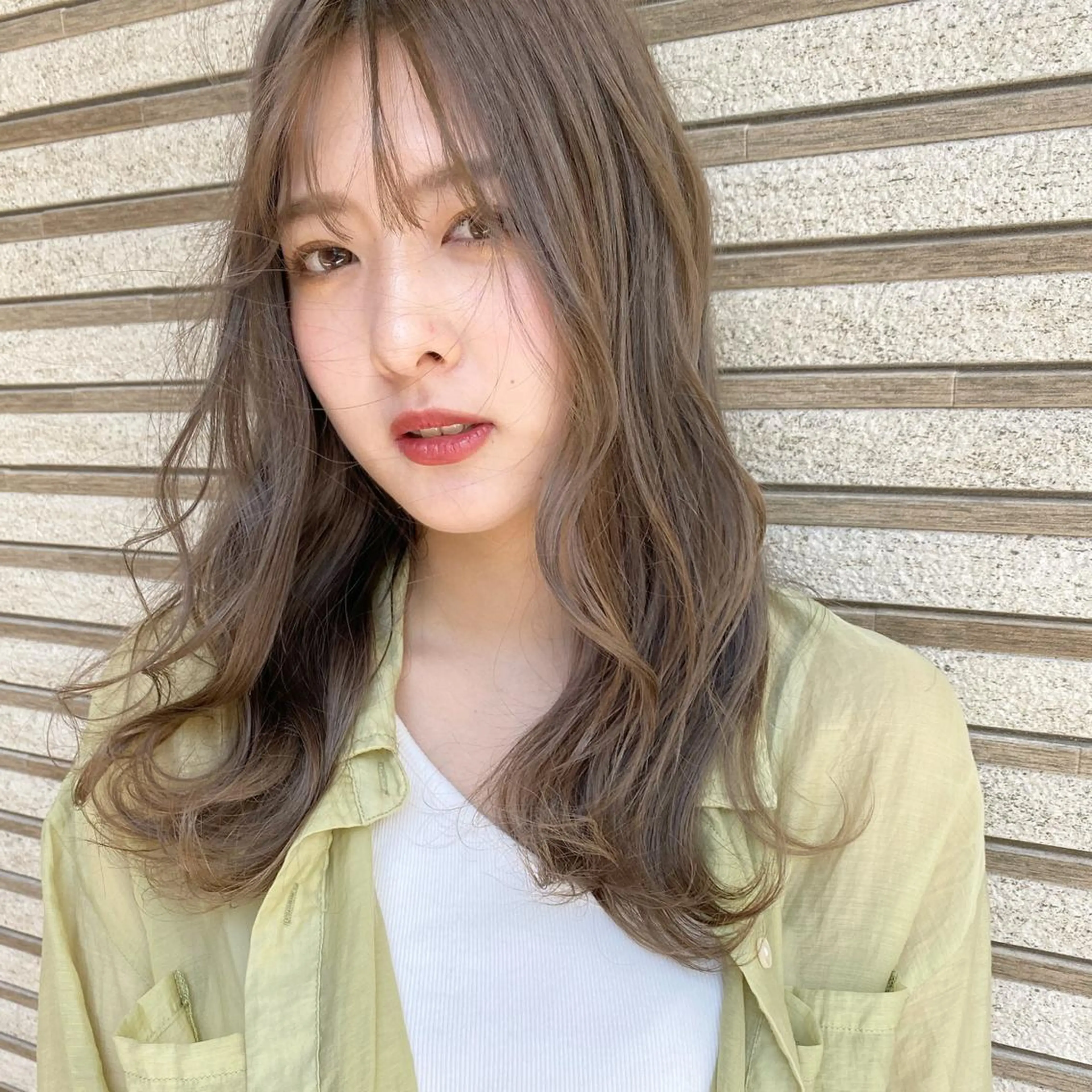 ミディアム カラー カット パーマ トリートメント キタダ ヒロキのヘアスタイル