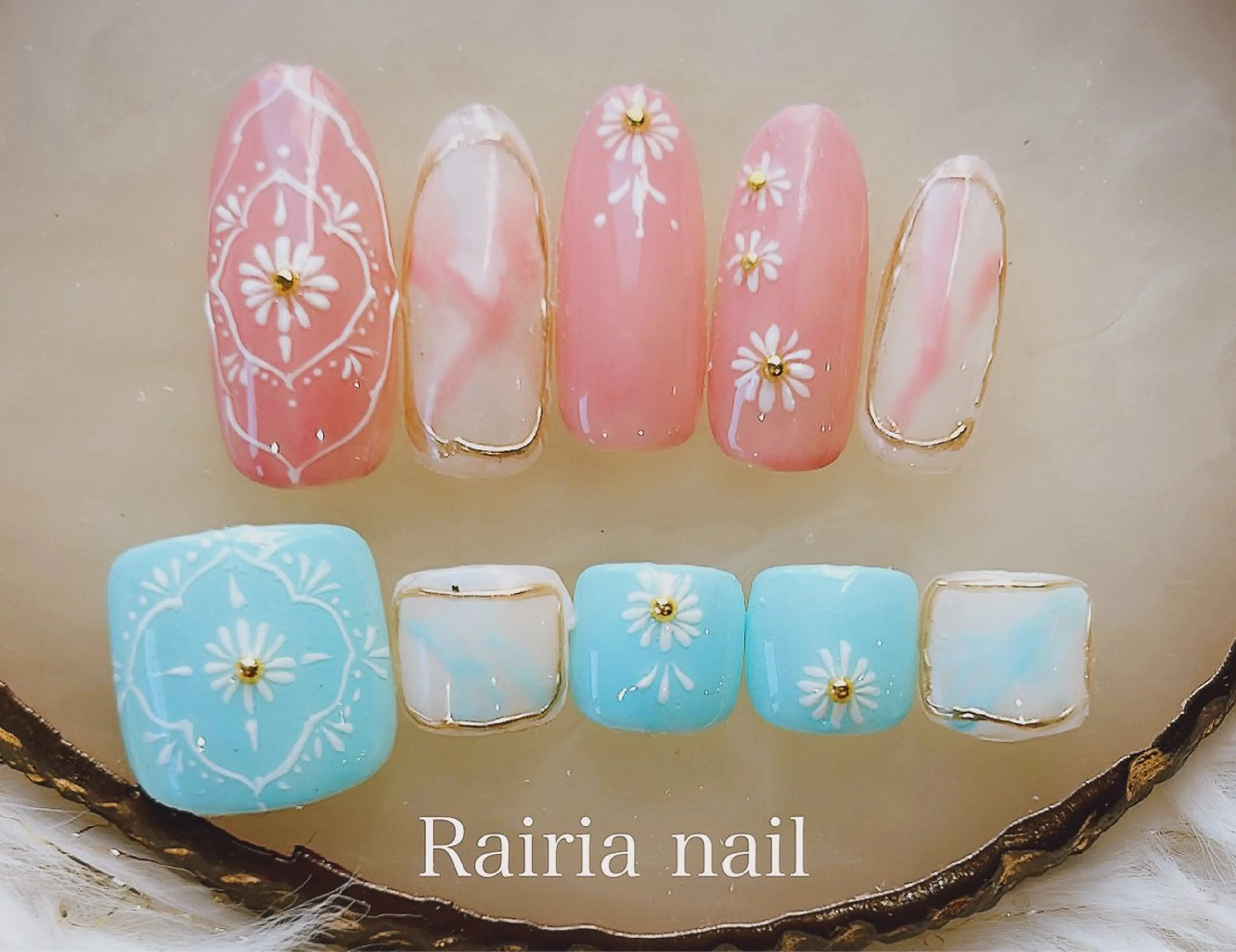 ネイル アートネイル ジェルネイル 持ち込み ニュアンスネイル パラジェル Rairia nail本八幡店のネイルデザイン
