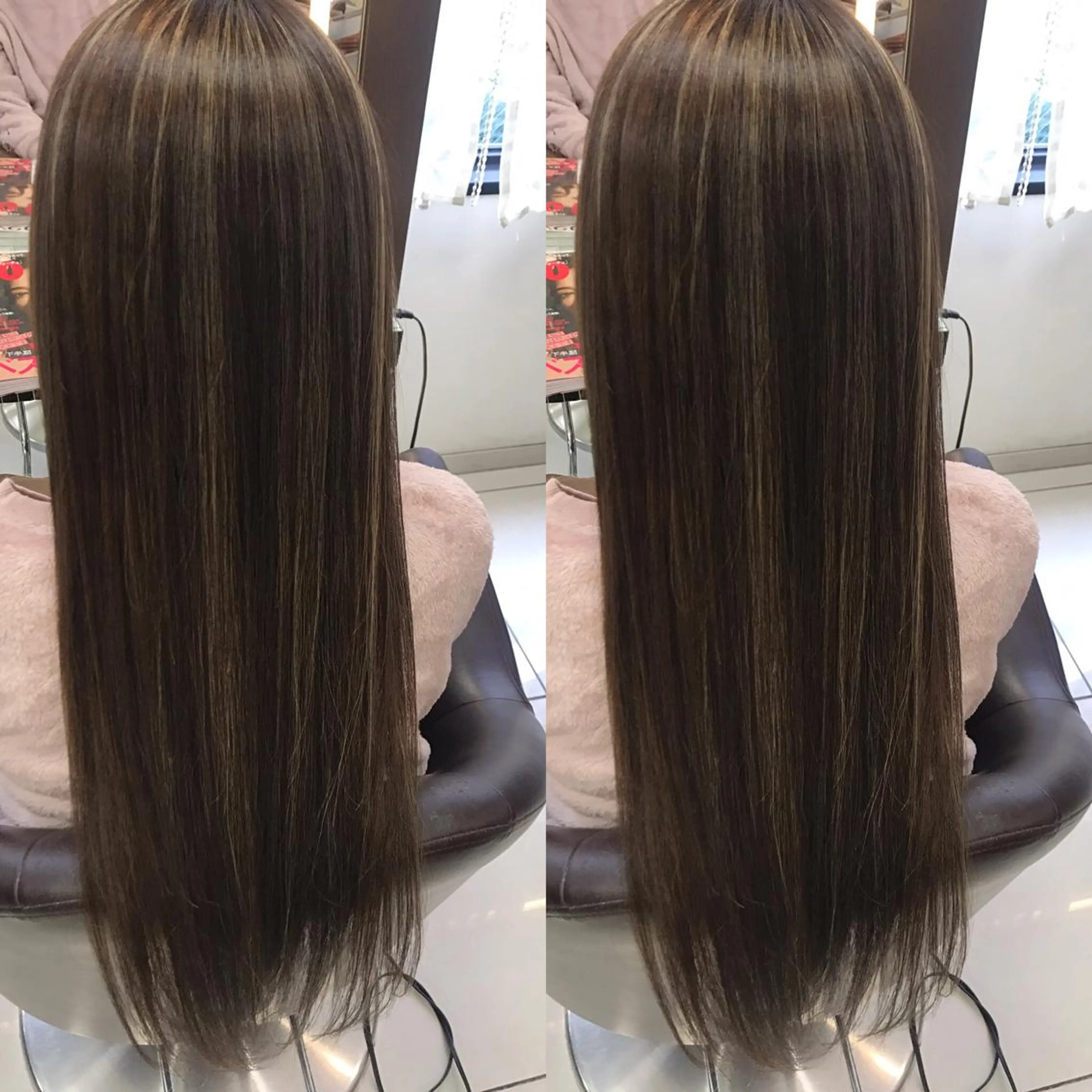 ロング ハイライト カット ヘアカラー トリートメント ママ美容師まつげ 🤍まき🤍のヘアスタイル