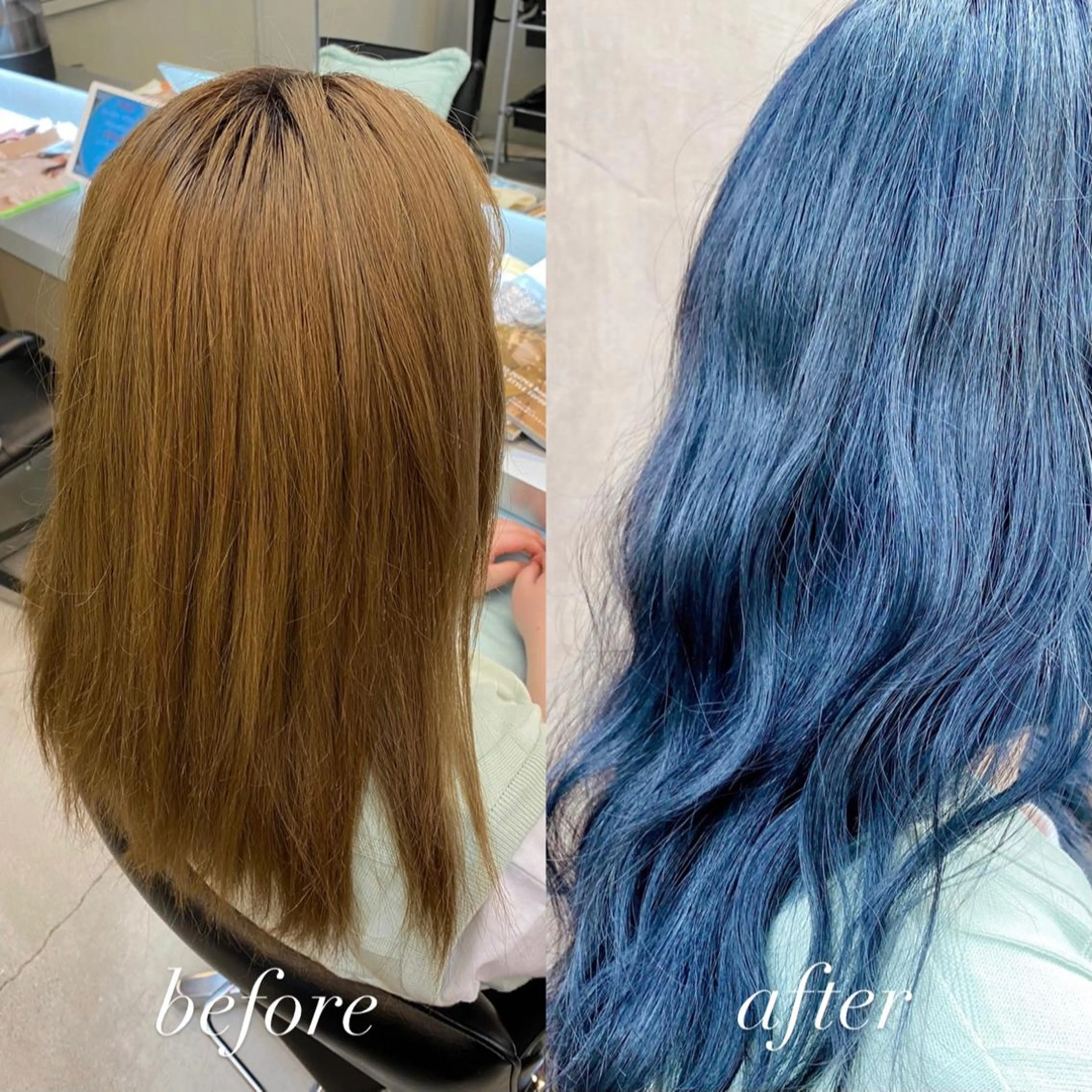 セミロング カラー 黒髪 ヘアカラー 透明感・ハイトーン・ 艶カラー/若林のヘアスタイル