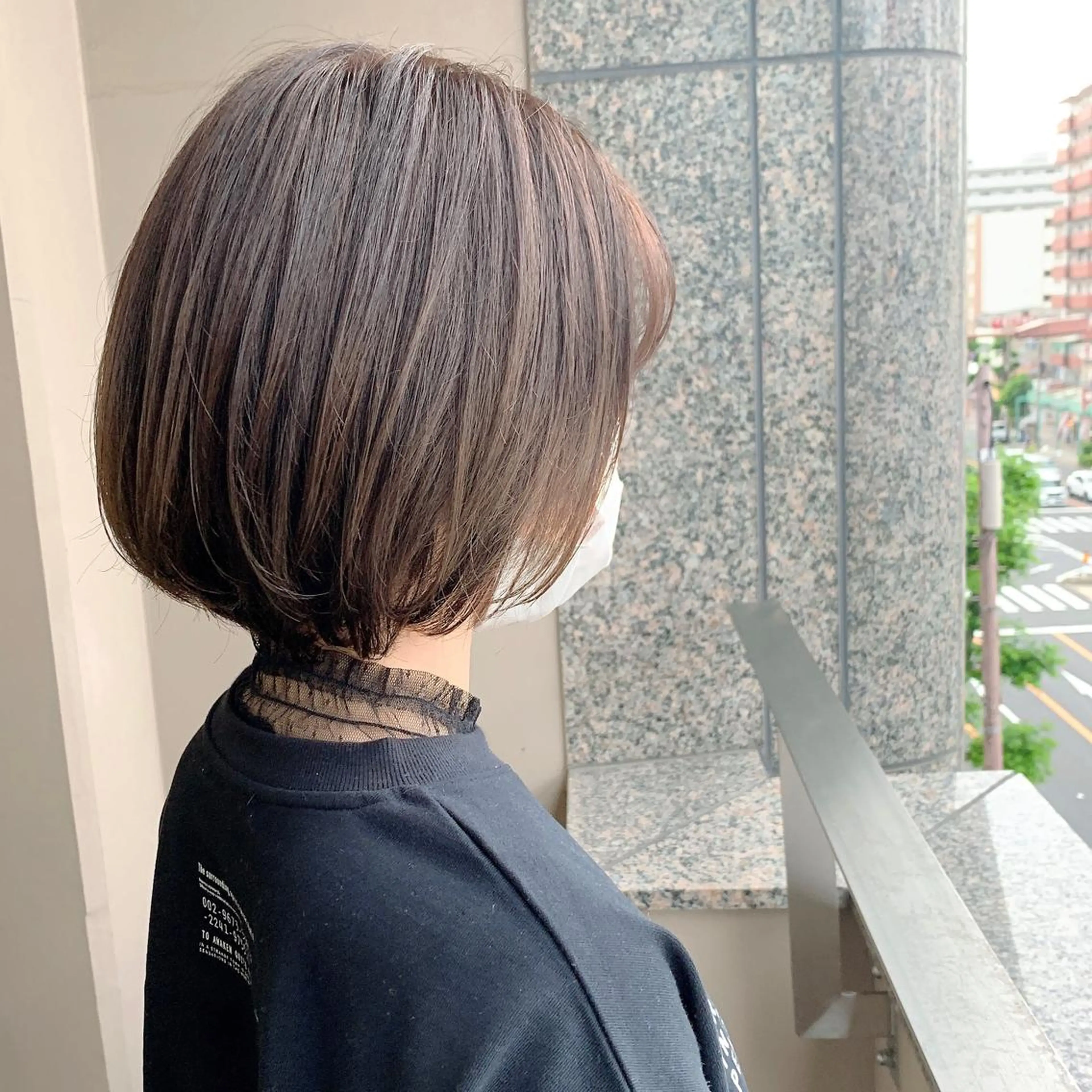 ショート アッシュ ボブ ショートヘア NUMBER_ ユイナのヘアスタイル