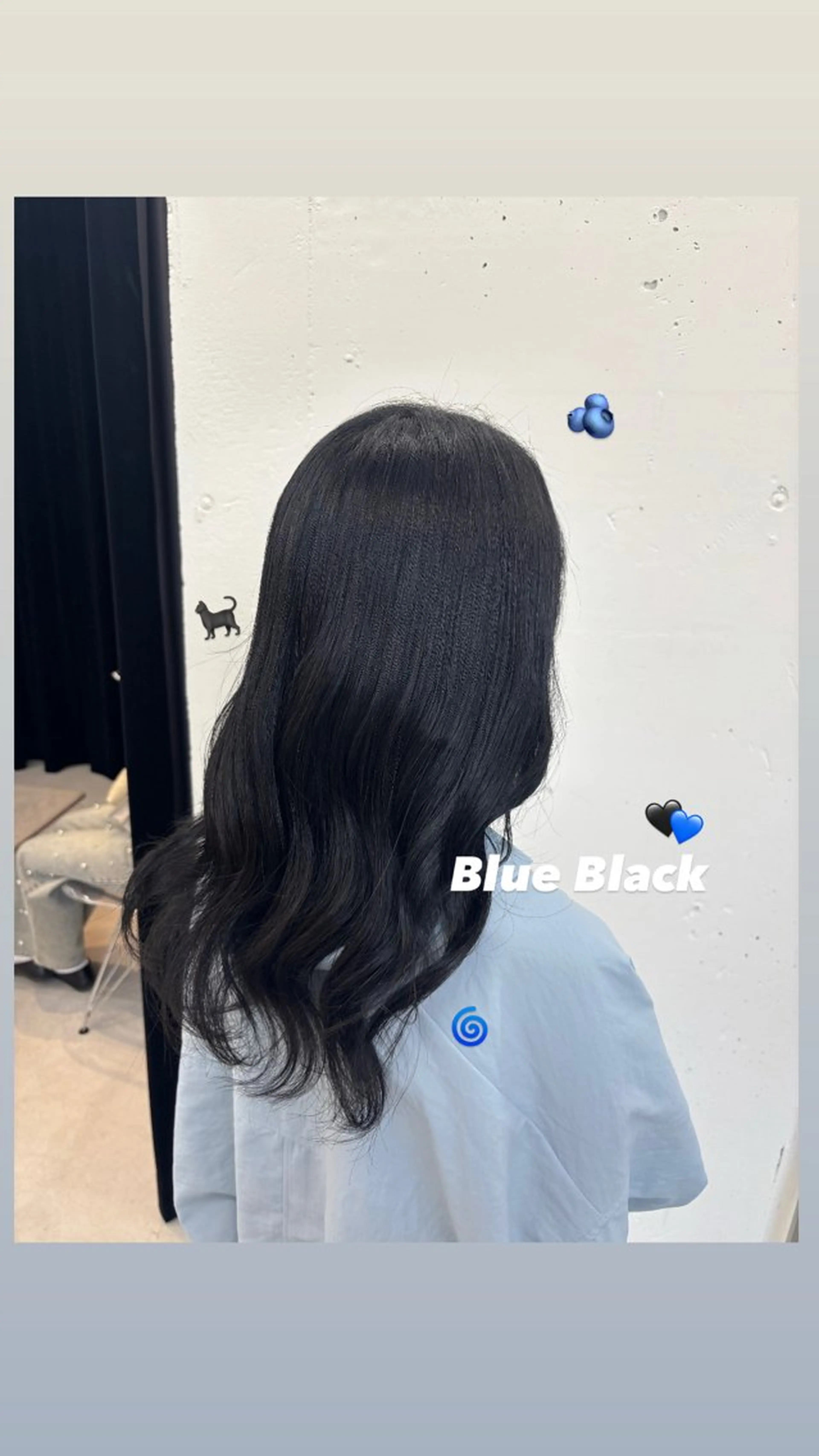 ロング カラー 黒髪 ブルーカラー ブルーブラック ヘアカラー トリートメント 🌼あいり🌼 JILLSTUDIOのヘアスタイル