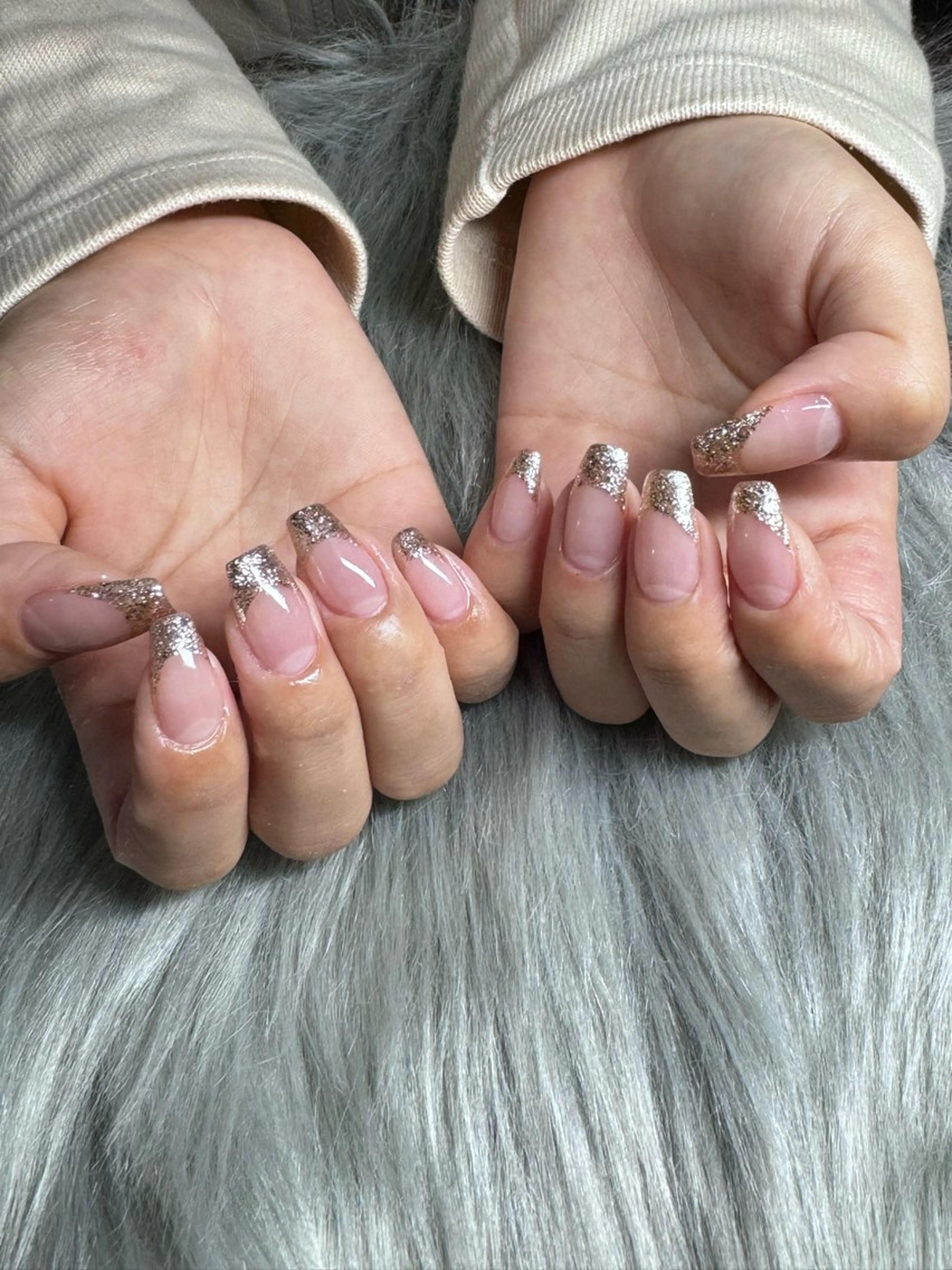 ネイル フレンチネイル ラメ(グリッター) IROHA NAIL Mihoのネイルデザイン