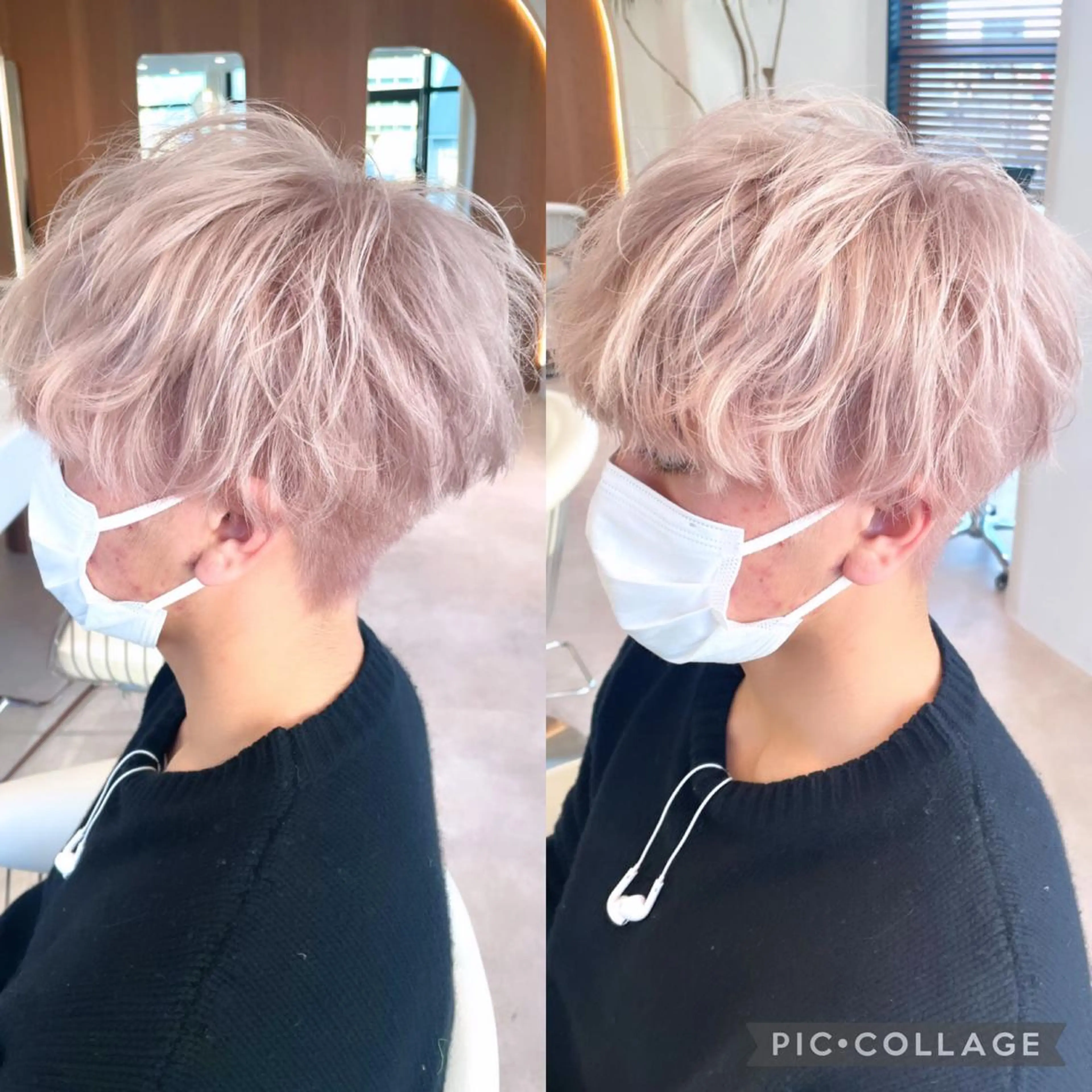 ショート カラー メンズ メンズブリーチ メンズハイトーン マッシュ ベージュカラー ブリーチ カット ヘアカラー トリートメント SNSで大バズり‼️ 欧米風ヘア大ヒット中のヘアスタイル