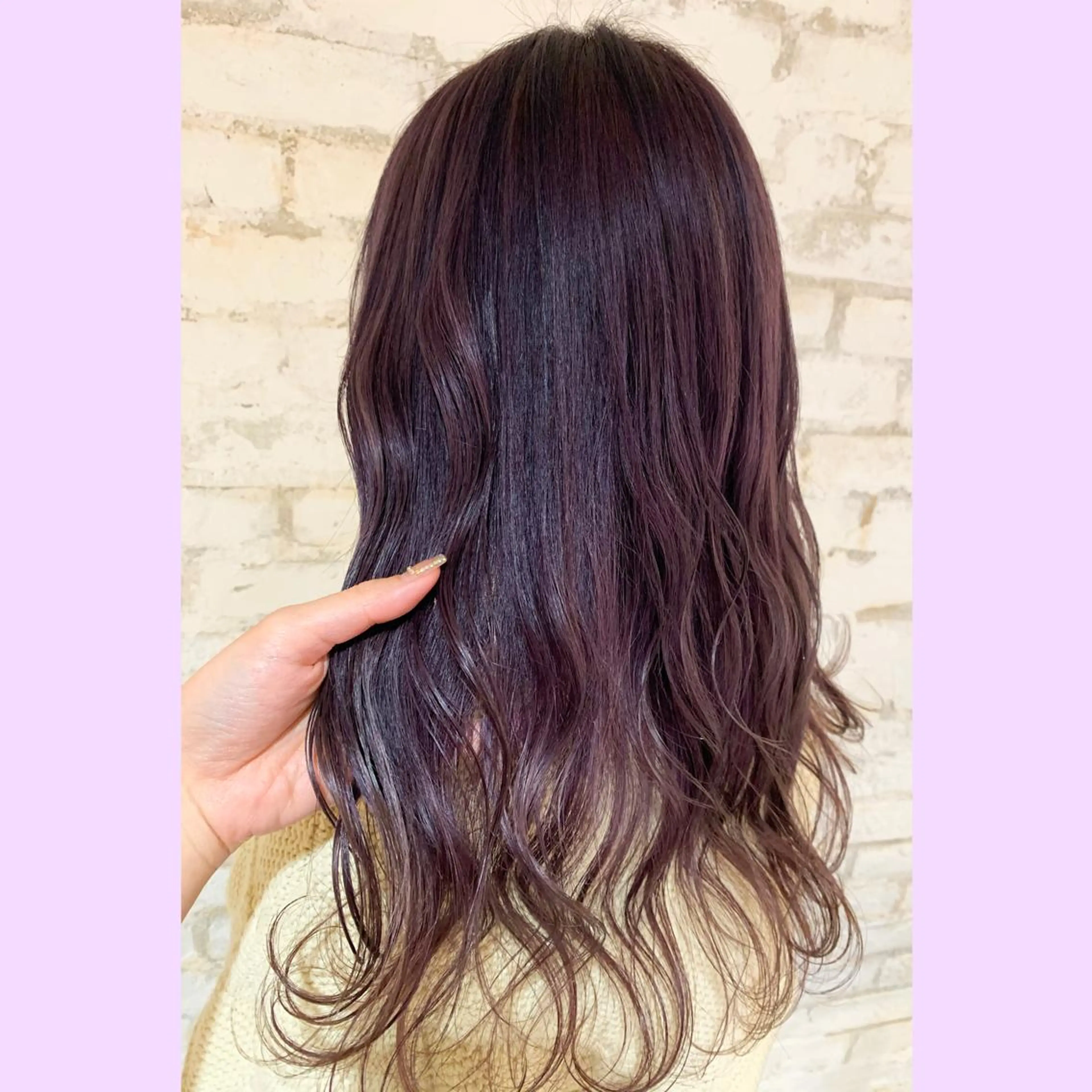 ロング カラー ブリーチ ラベンダーカラー カット ヘアカラー トリートメント 浅沼 久瑠美のヘアスタイル