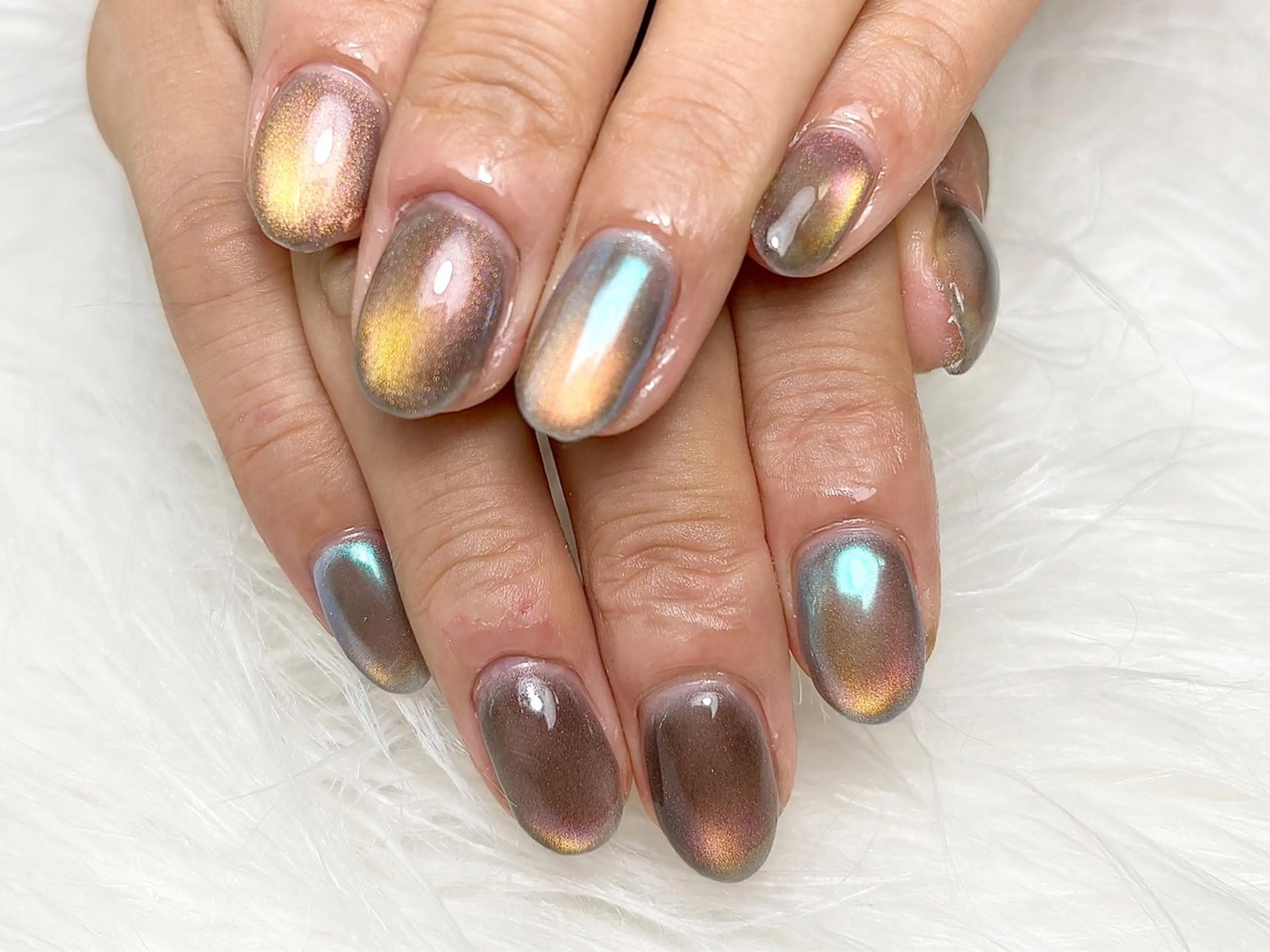 ネイル オーロラネイル ハンドネイル etoile filanteのネイルデザイン