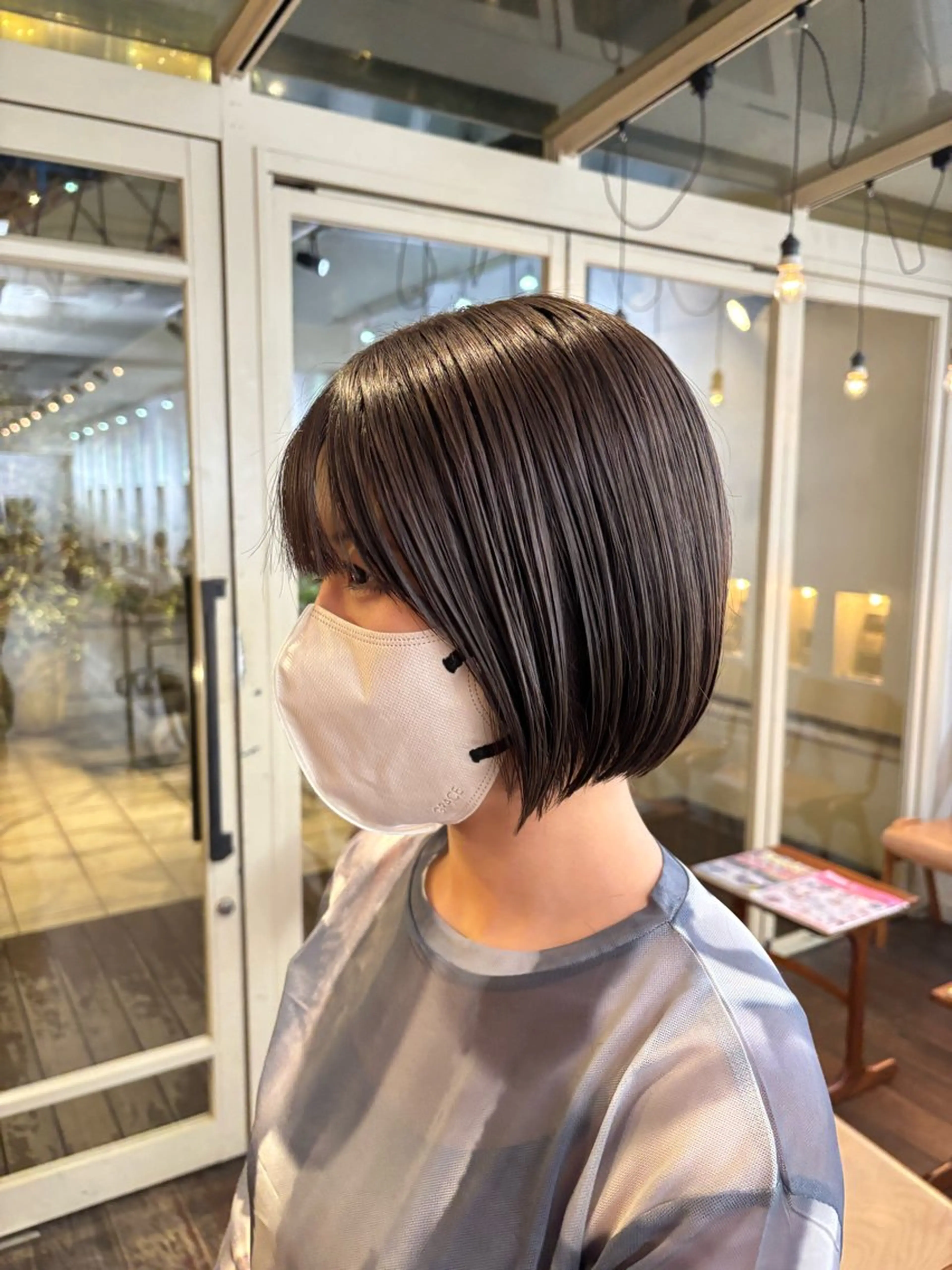 ミディアム カラー くいた あやなのヘアスタイル