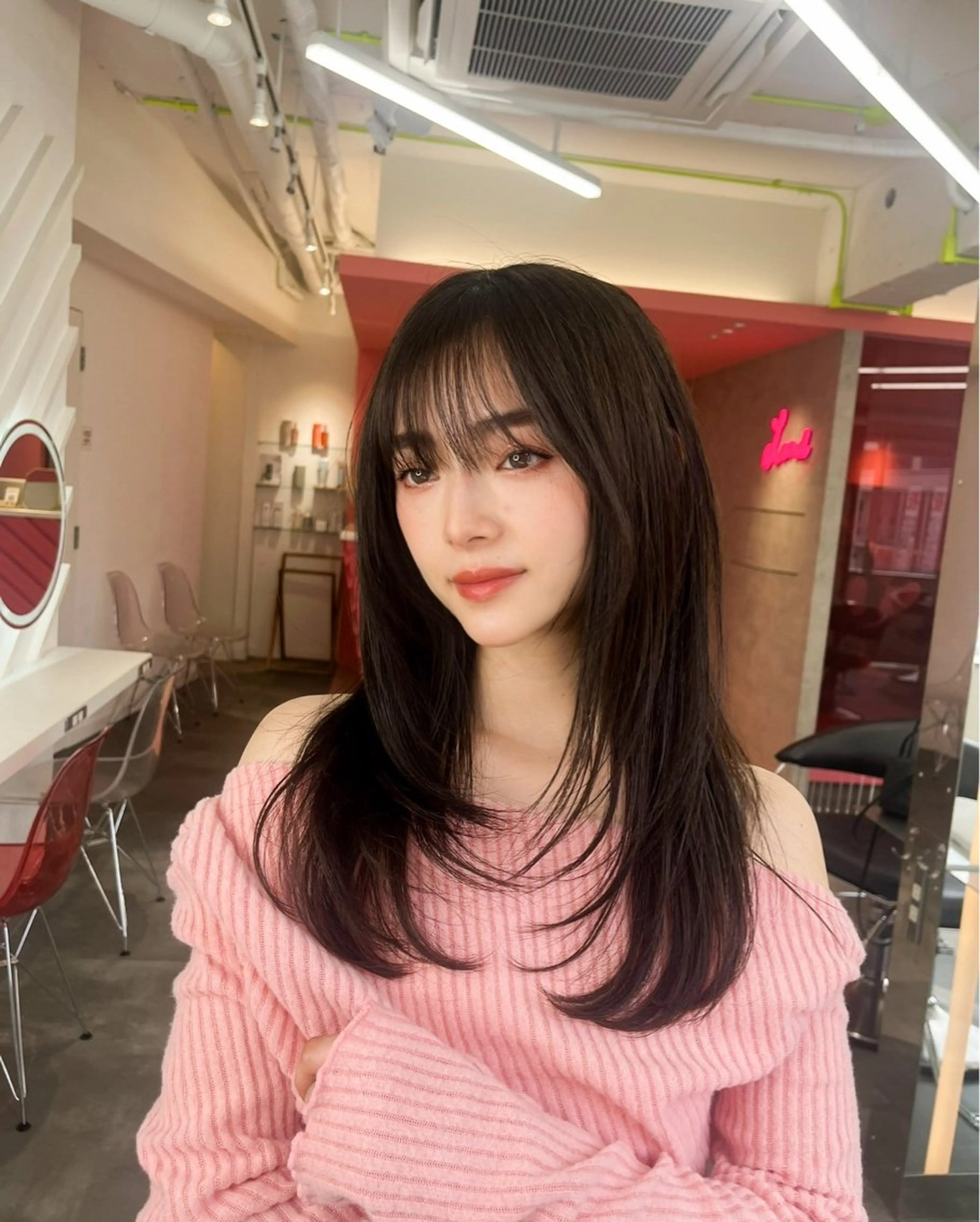 ミディアム カラー 山崎/ボブ縮毛矯正 レイヤー髪質改善のヘアスタイル