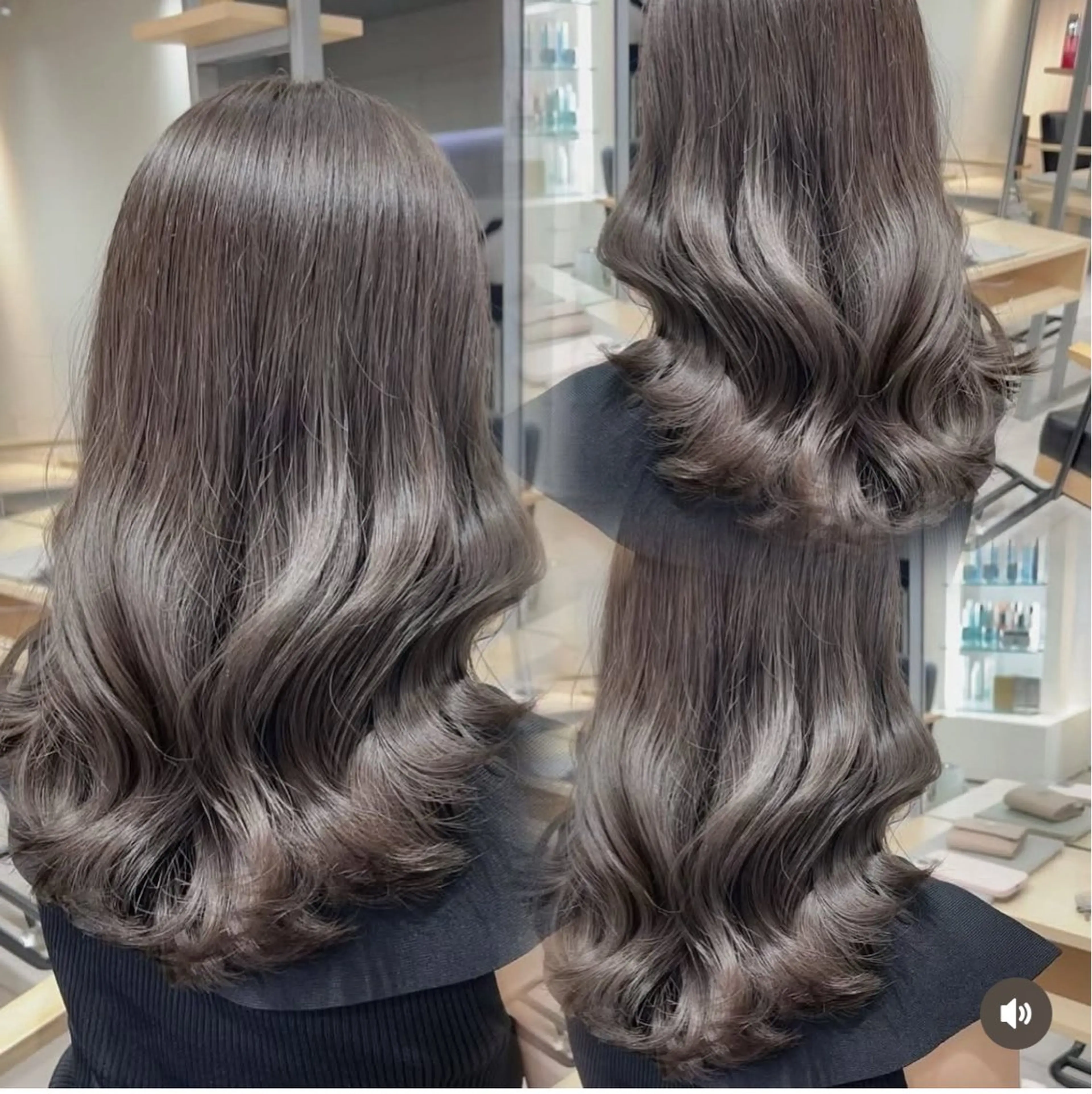 セミロング カラー 透明感カラー グレージュ/あいのヘアスタイル