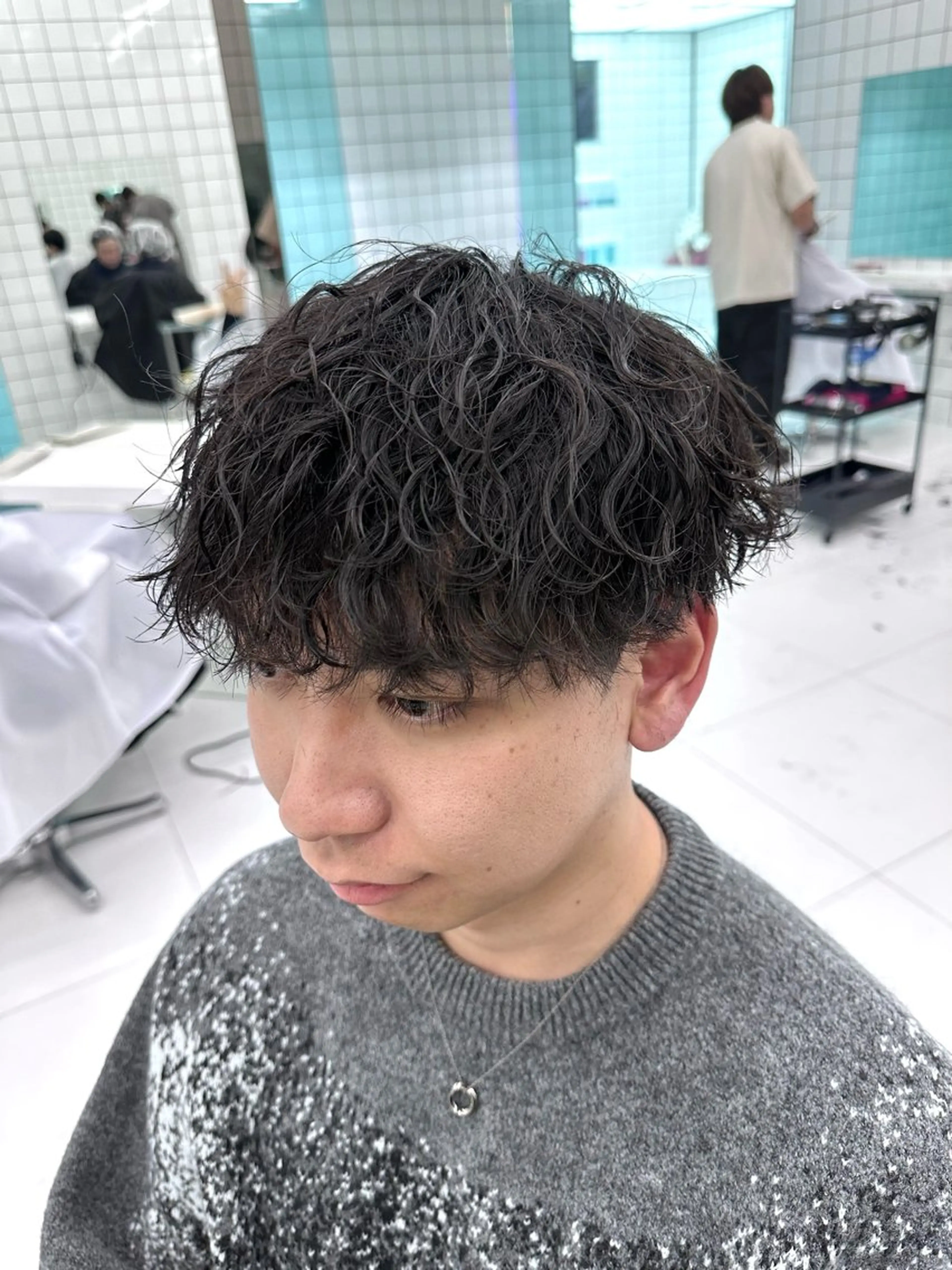 メンズ メンズパーマ 波巻きパーマ パーマ 大人メッシュ/ ハイライト/ぽんのヘアスタイル