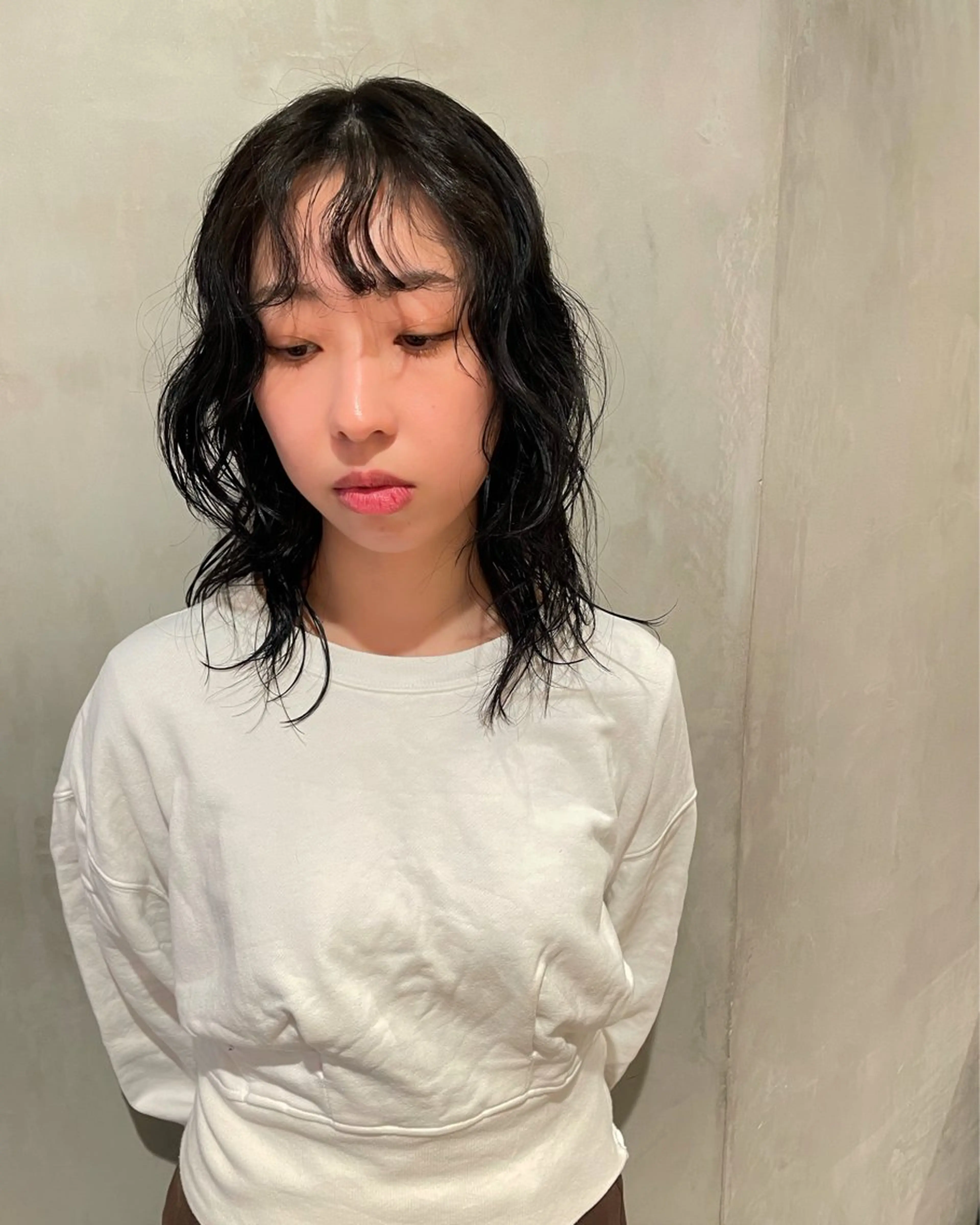 ミディアム カラー パーマ カット パーマ トリートメント 優 作のヘアスタイル