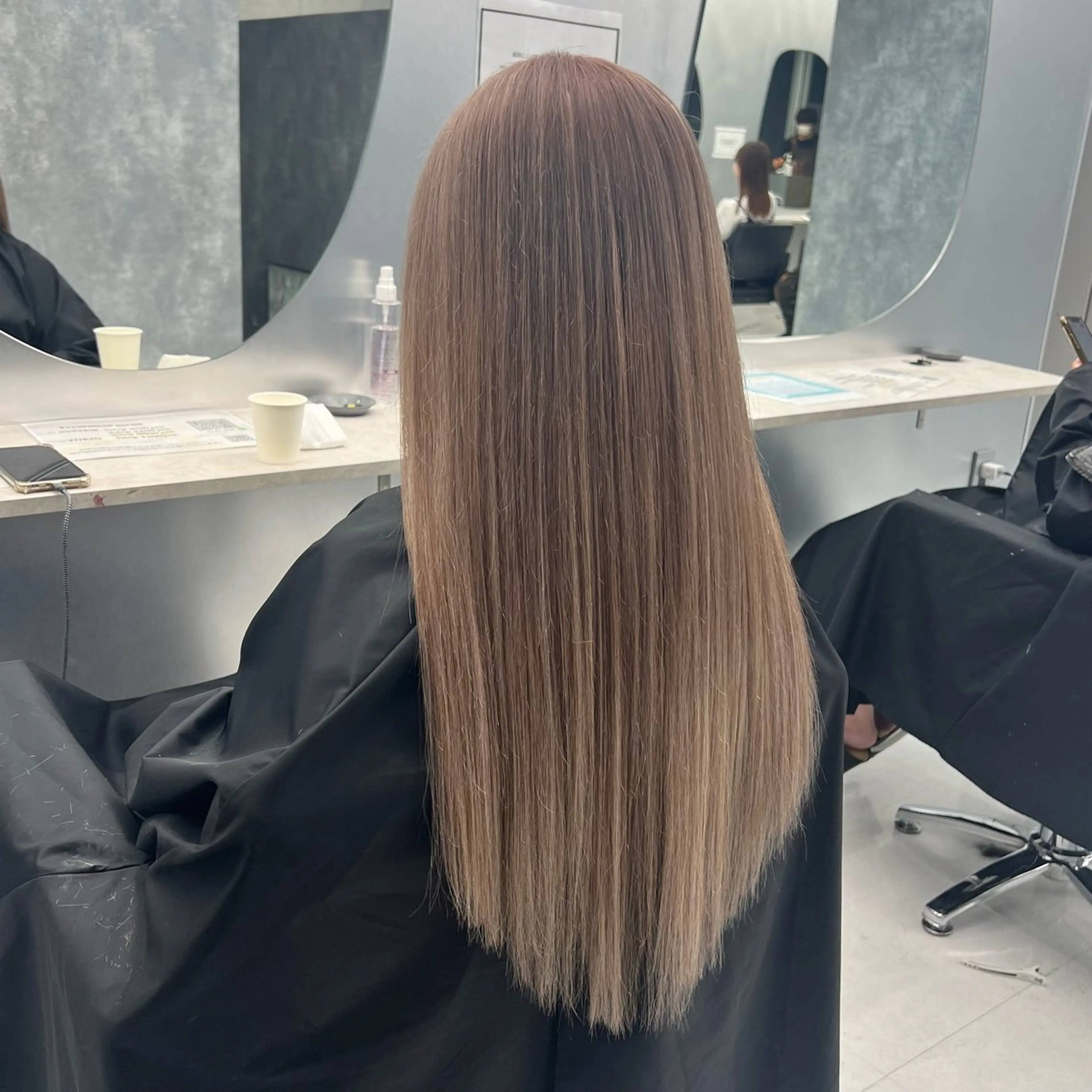 ロング カラー カット ヘアカラー トリートメント エクステ ヘアセット 👑垢抜け韓国ヘア ハッシュカット唯澄のヘアスタイル